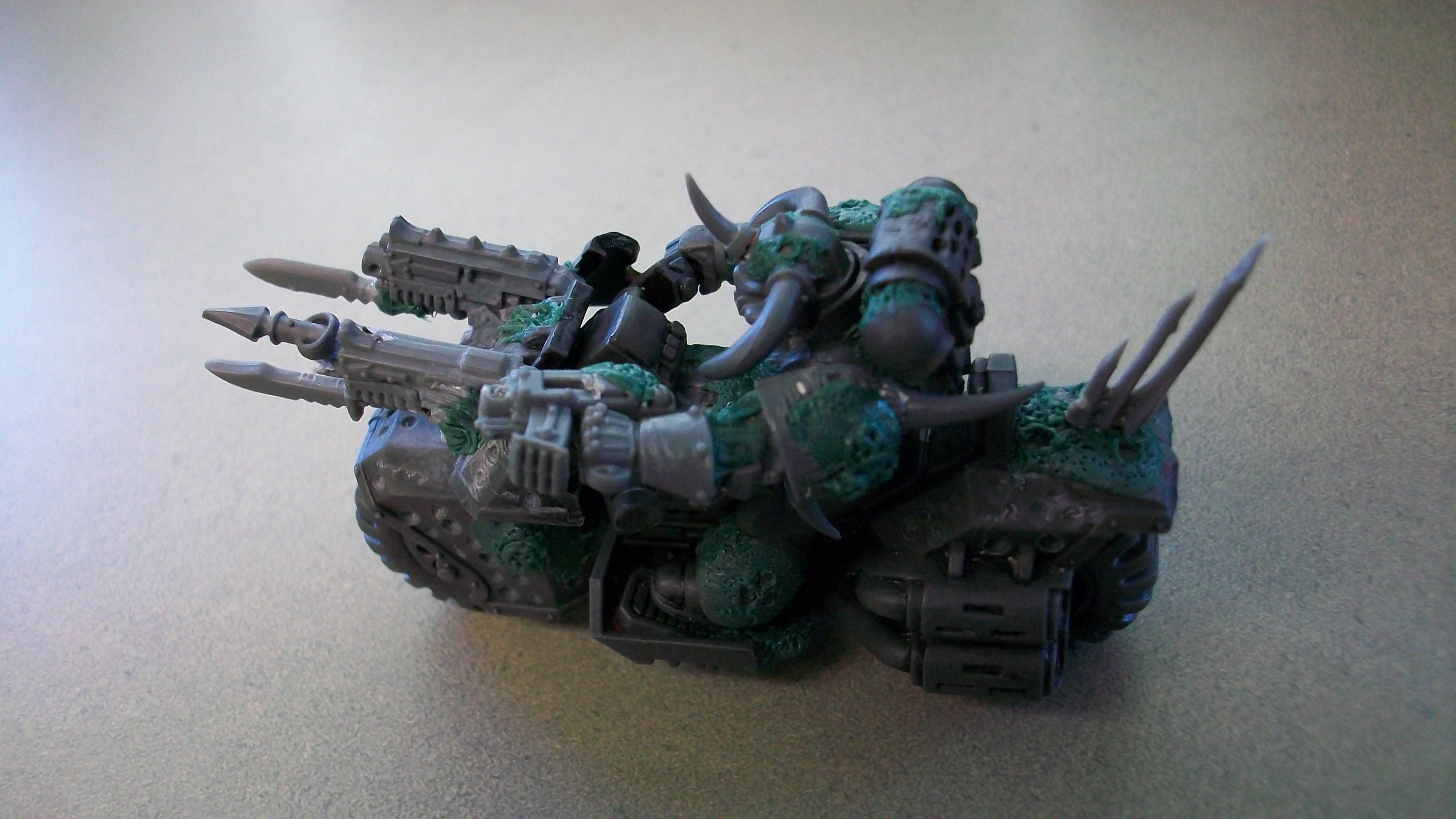 Bike, Chaos, Comversion, Custom, Flamer, Greenstuff, Meltagun, Nurgle, Scout Bike, Scouts, Space Marines, Work In Progress