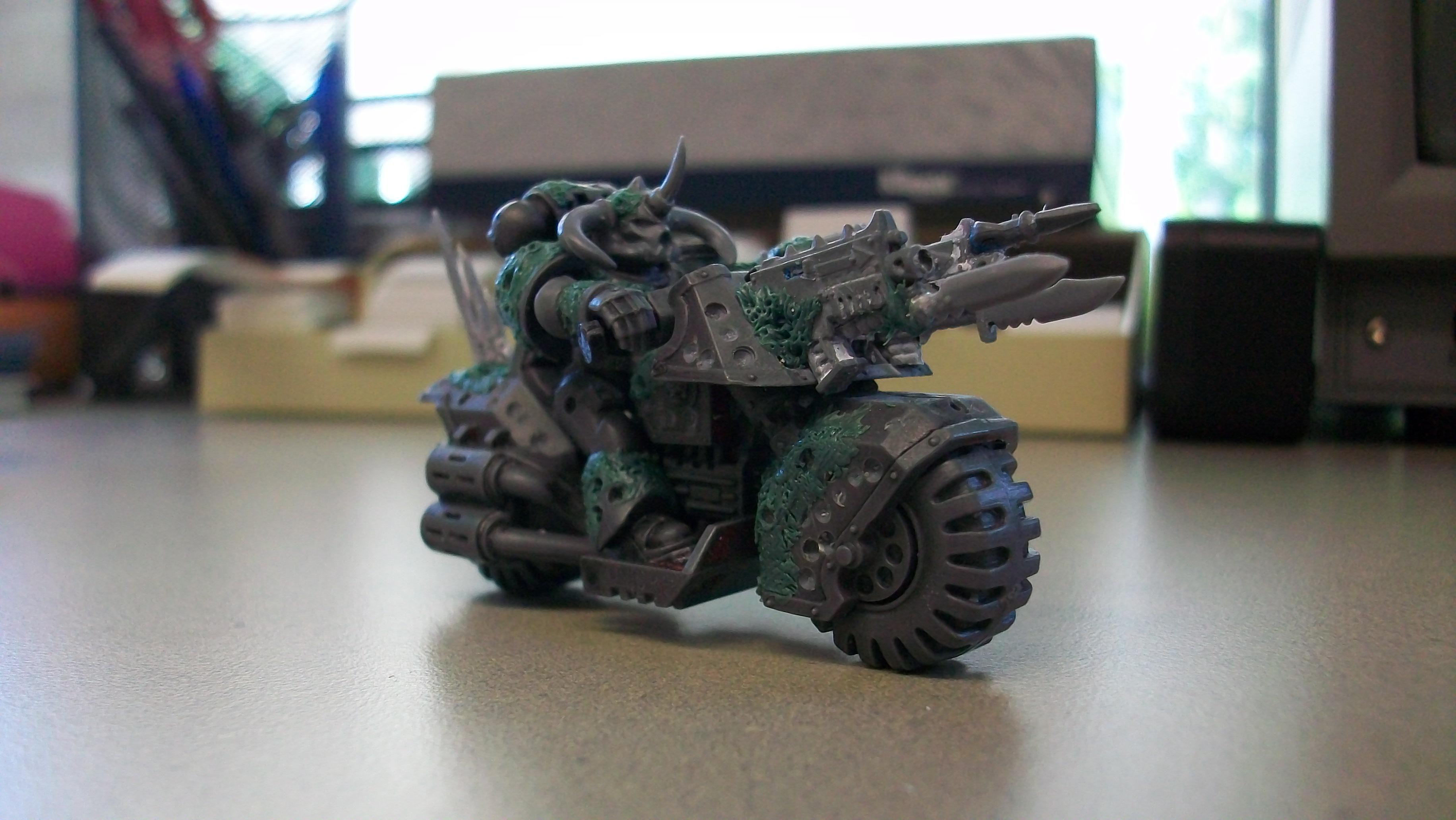 Bike, Chaos, Comversion, Custom, Flamer, Greenstuff, Meltagun, Nurgle, Scout Bike, Scouts, Space Marines, Work In Progress