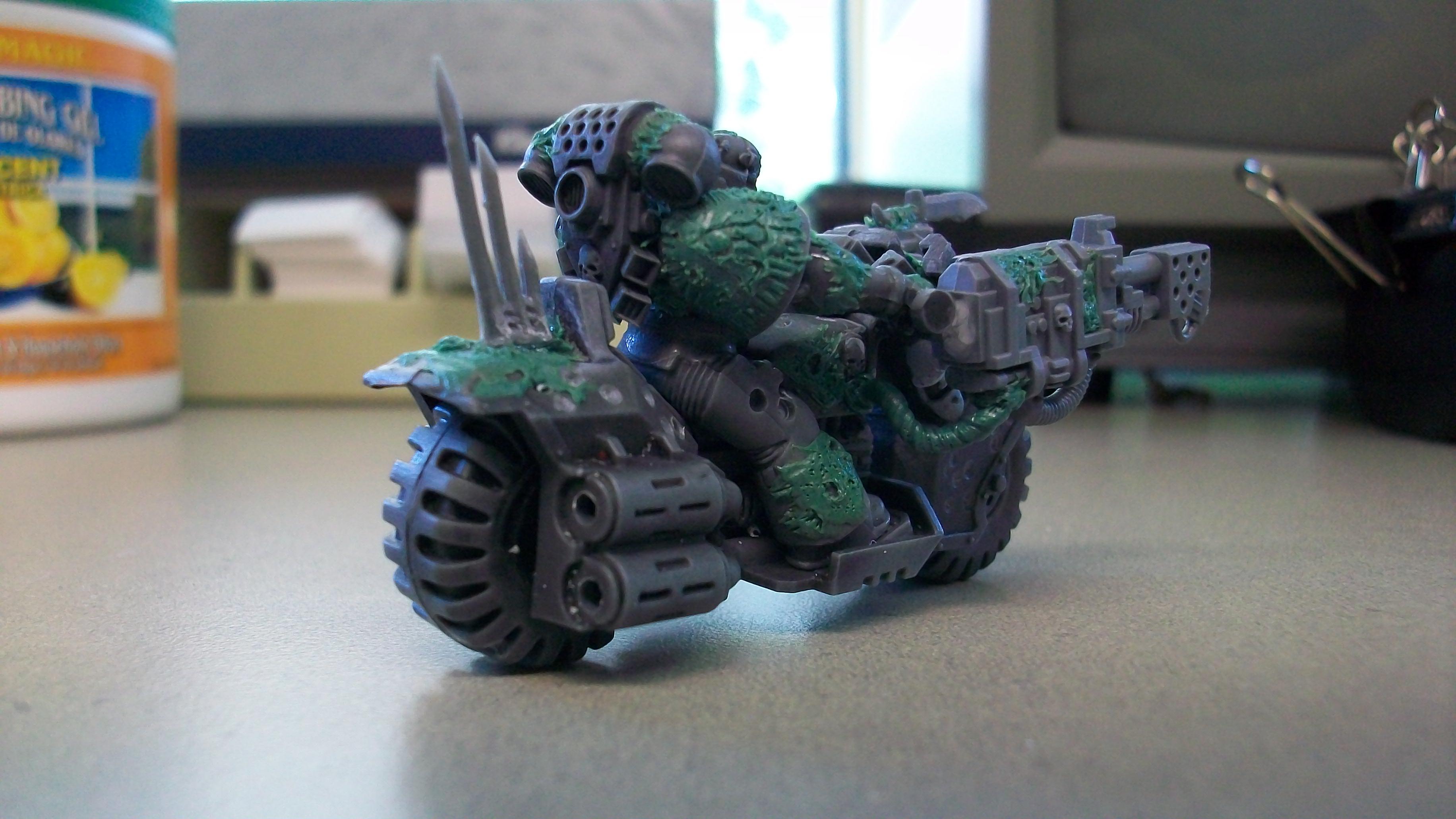 Bike, Chaos, Comversion, Custom, Flamer, Greenstuff, Meltagun, Nurgle, Scout Bike, Scouts, Space Marines, Work In Progress