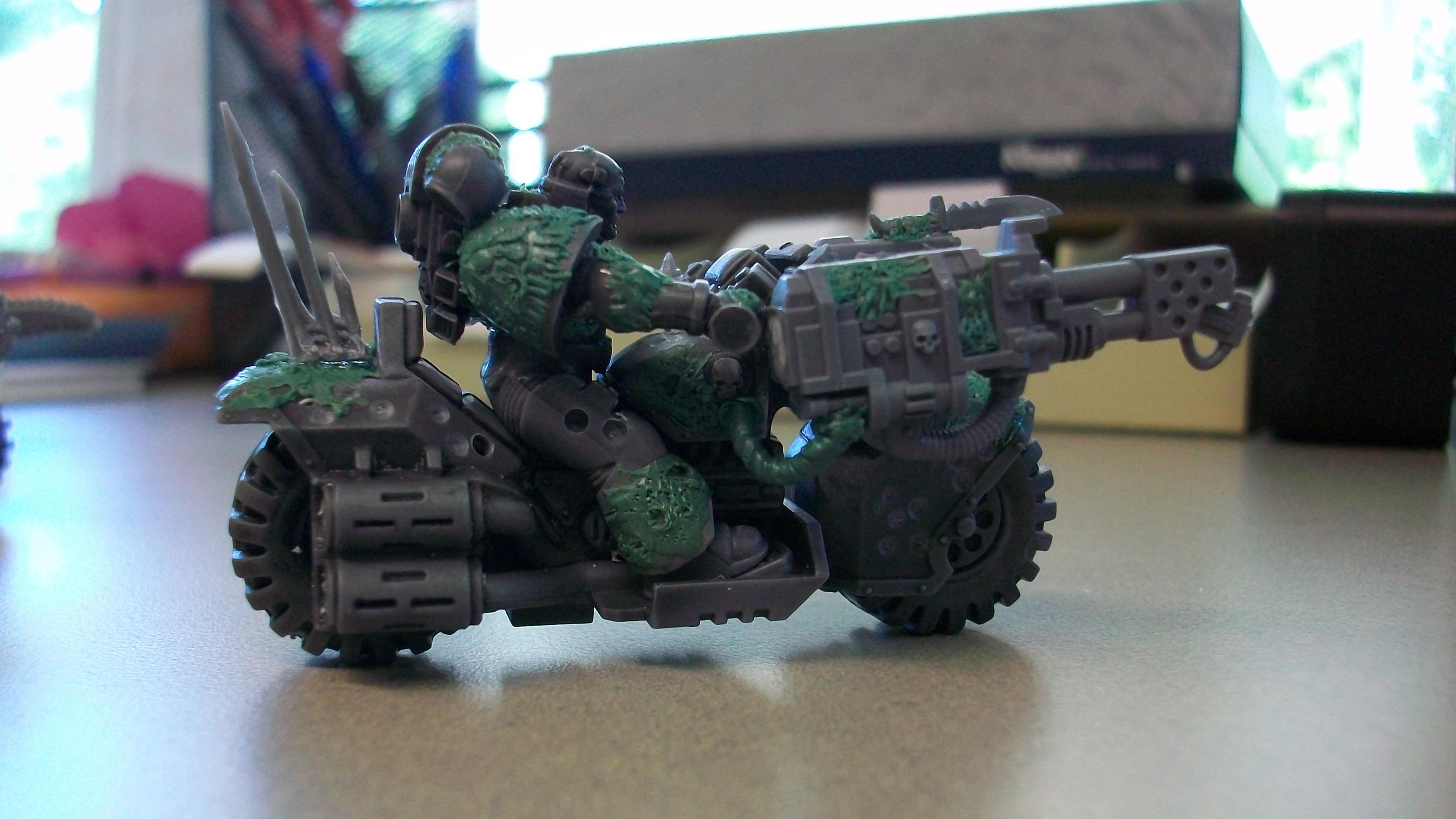 Bike, Chaos, Comversion, Custom, Flamer, Greenstuff, Meltagun, Nurgle, Scout Bike, Scouts, Space Marines, Work In Progress