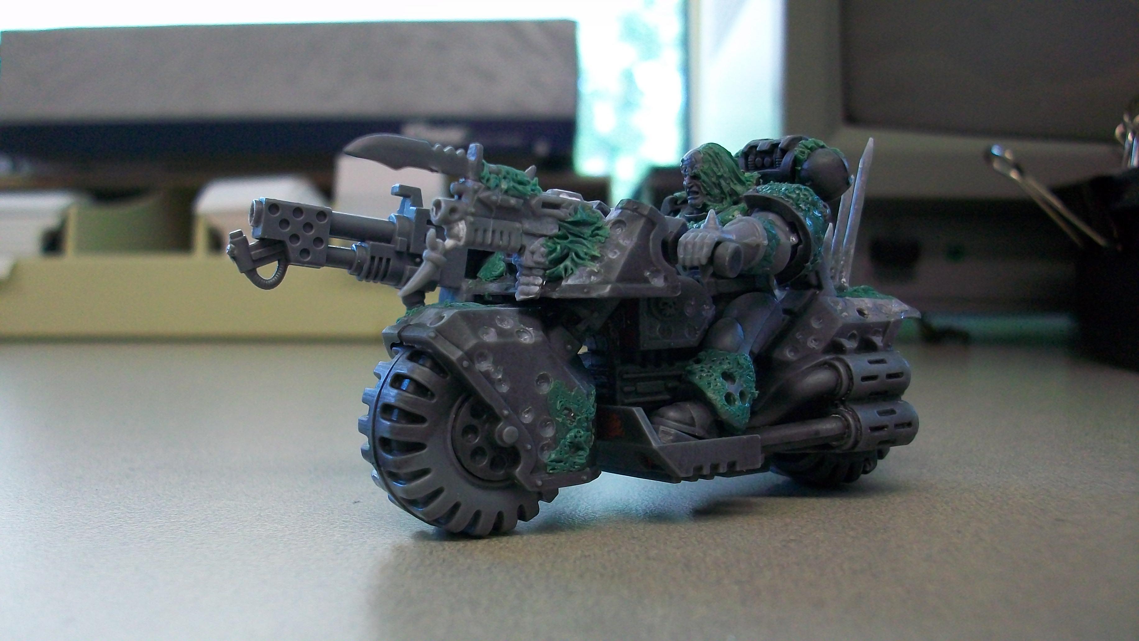 Bike, Chaos, Comversion, Custom, Flamer, Greenstuff, Meltagun, Nurgle, Scout Bike, Scouts, Space Marines, Work In Progress