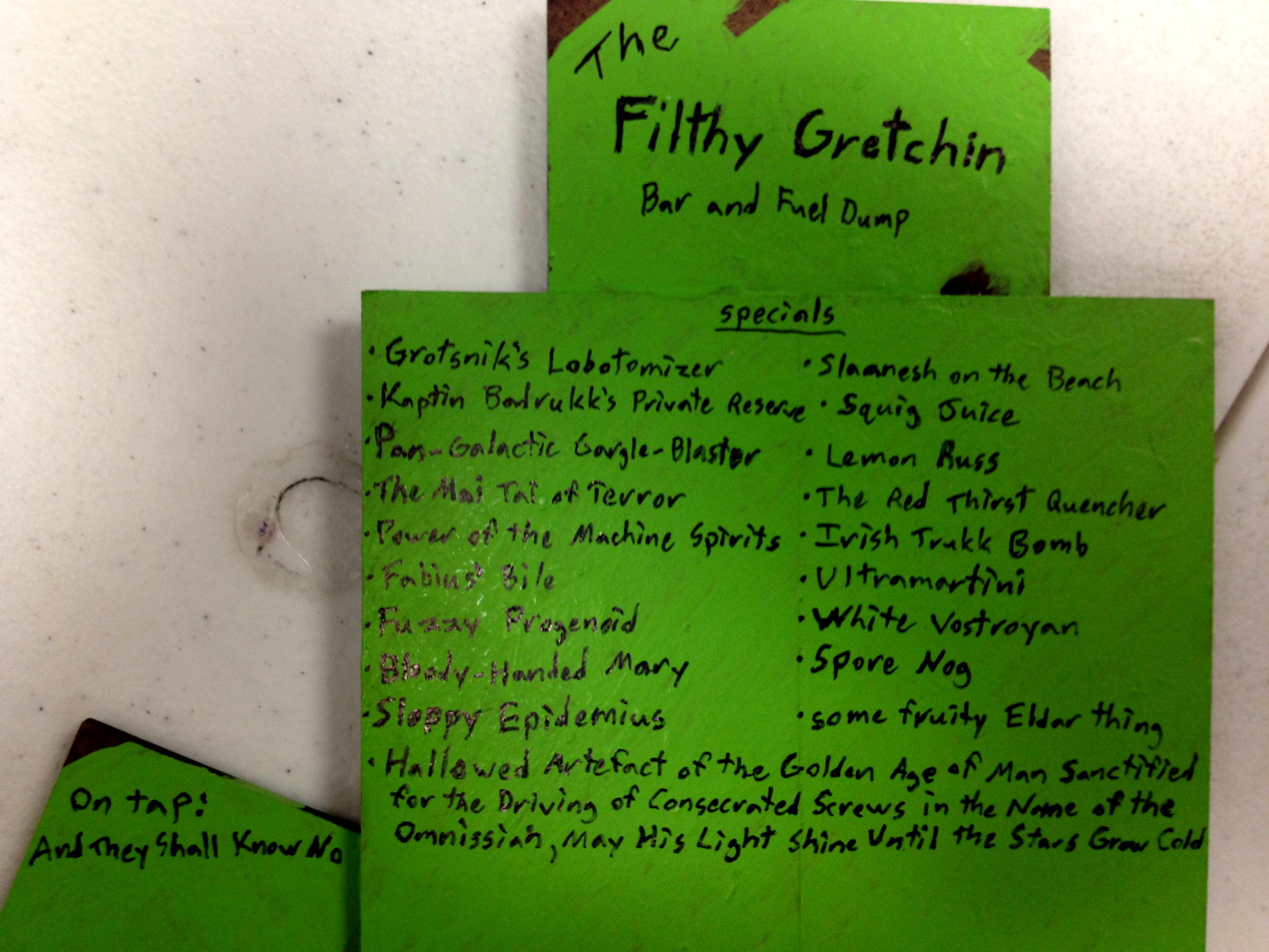 Bar, Battlefield Debris, Fuel Fump, Gretchin, Grots, Terrain