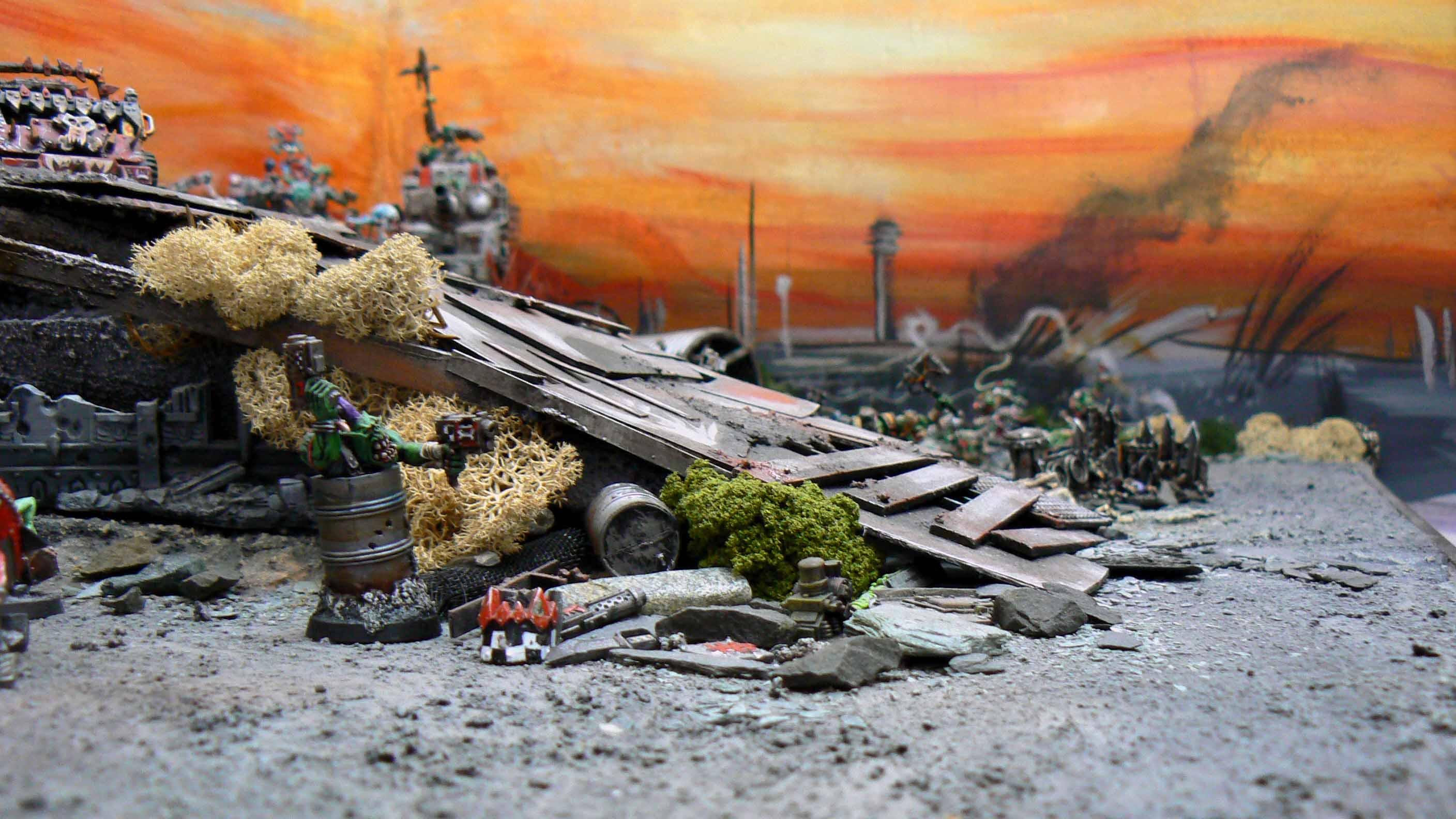 Diorama, Goffs, Kommandos, Orks, Sckart, Warhammer 40,000, Warhammer Fantasy
