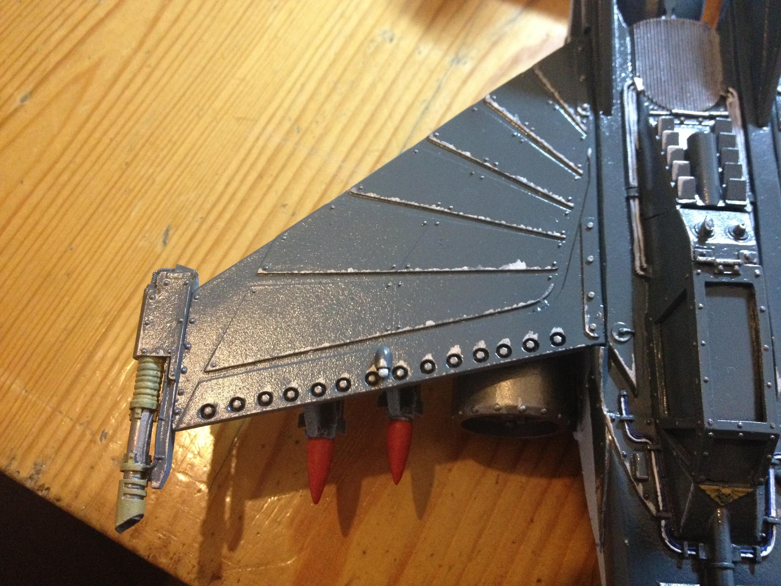 First touch of paint on lightening, torn paint effect and missiles