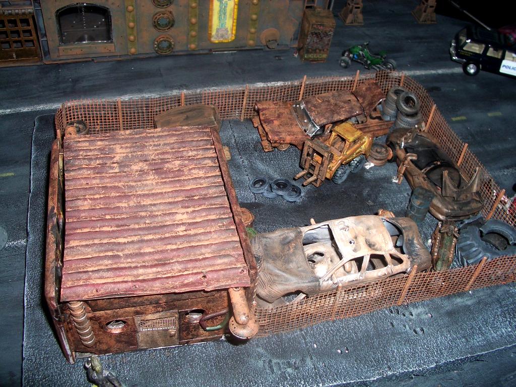 Arbite, Auto, Automobile, Cars, Cities Of Death, City, Dredd, Fence, Fi, Fight, Forklift, Judge, Junk, Junkyard, Juve, Modern, Necromunda, Police, Punk, Rust, Sci, Scifi, Terrain, Tires, Underhive, Vehicle, Yard