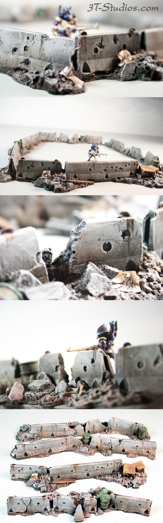 Painted resin barricade set