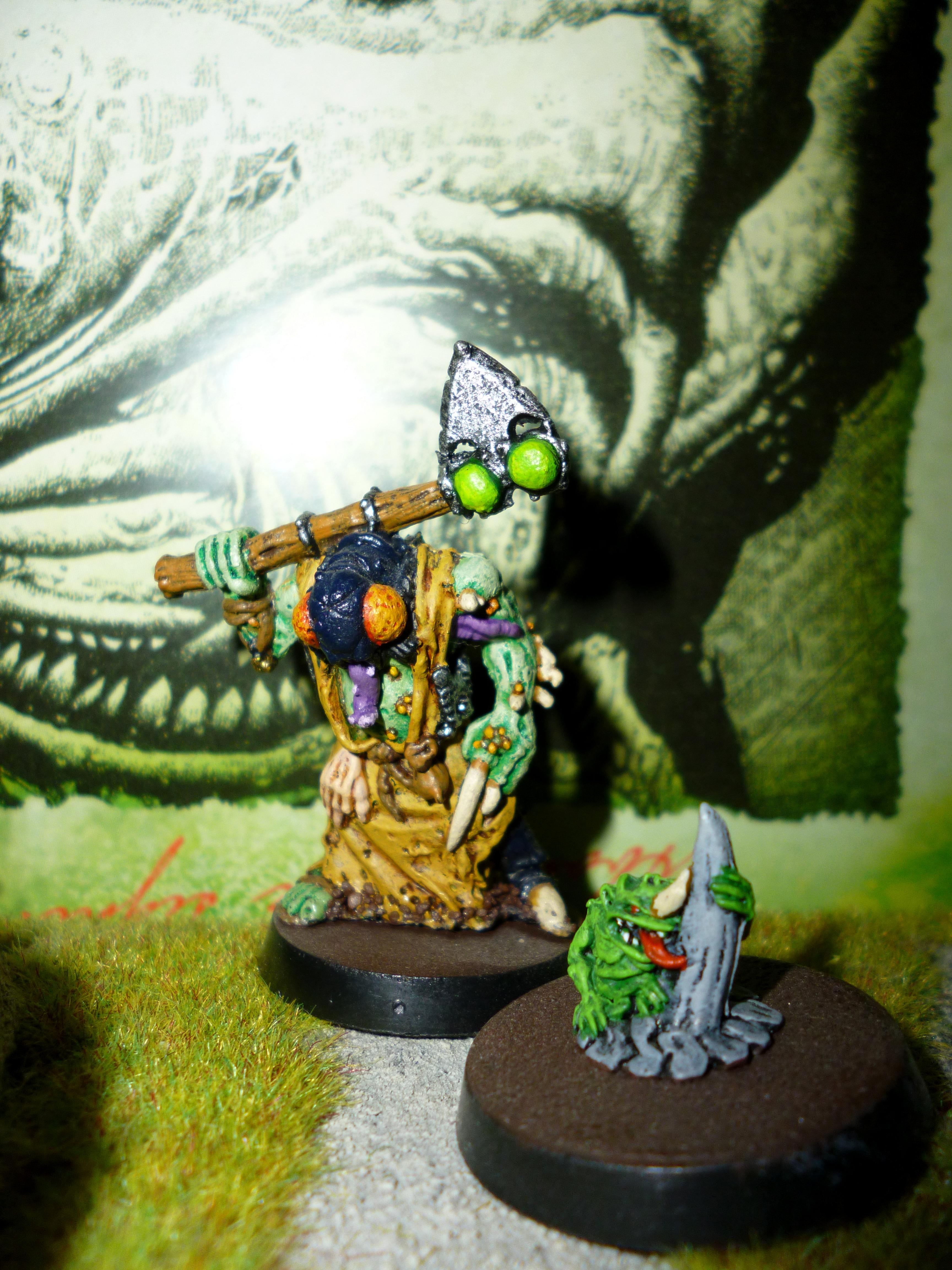 Chaos, Nurgle, Nurgle Psyker With Familiar, Space Marines