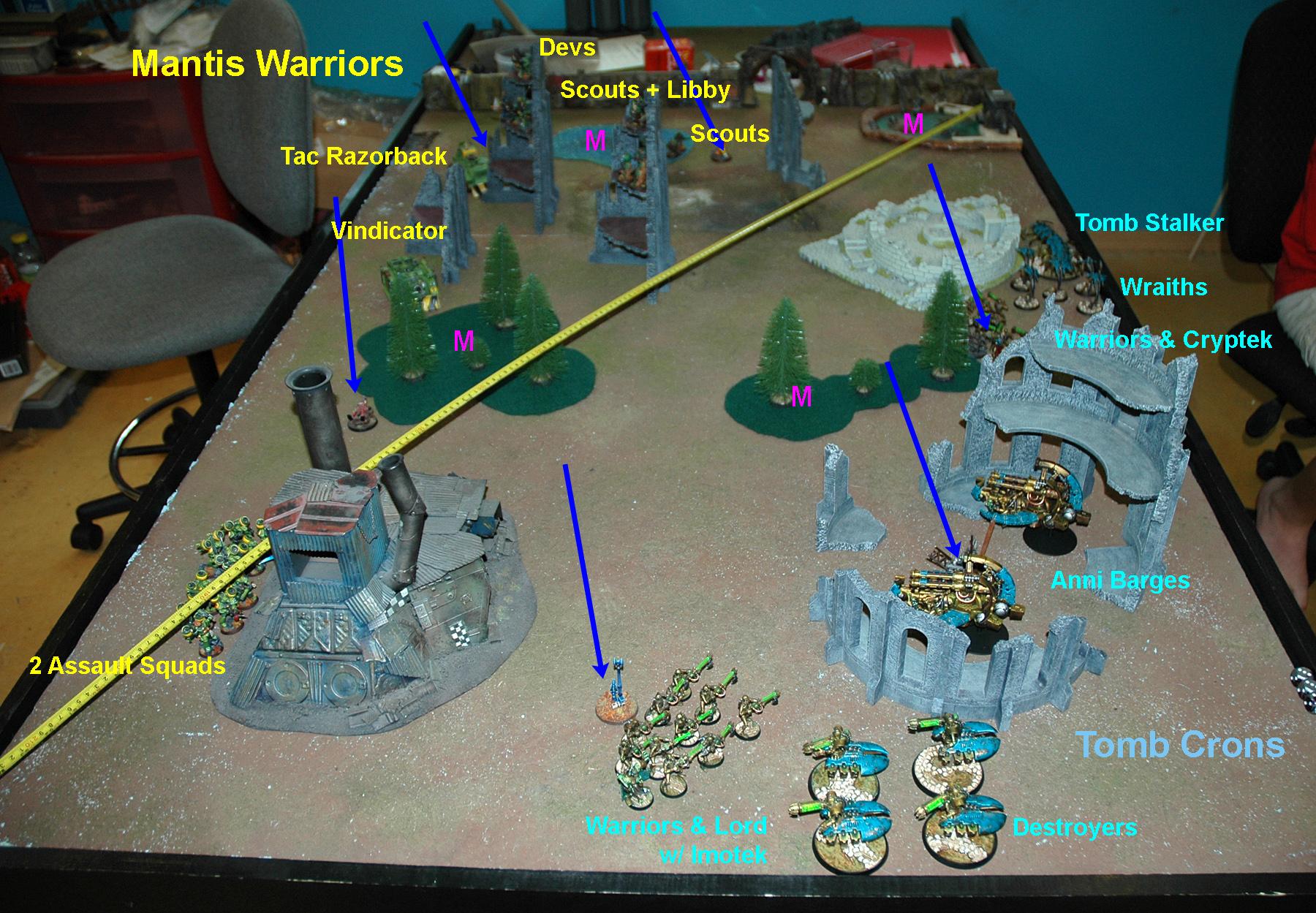 Battle Report, Mantis Warriors, Necrons, Space Marines, Warhammer 40,000