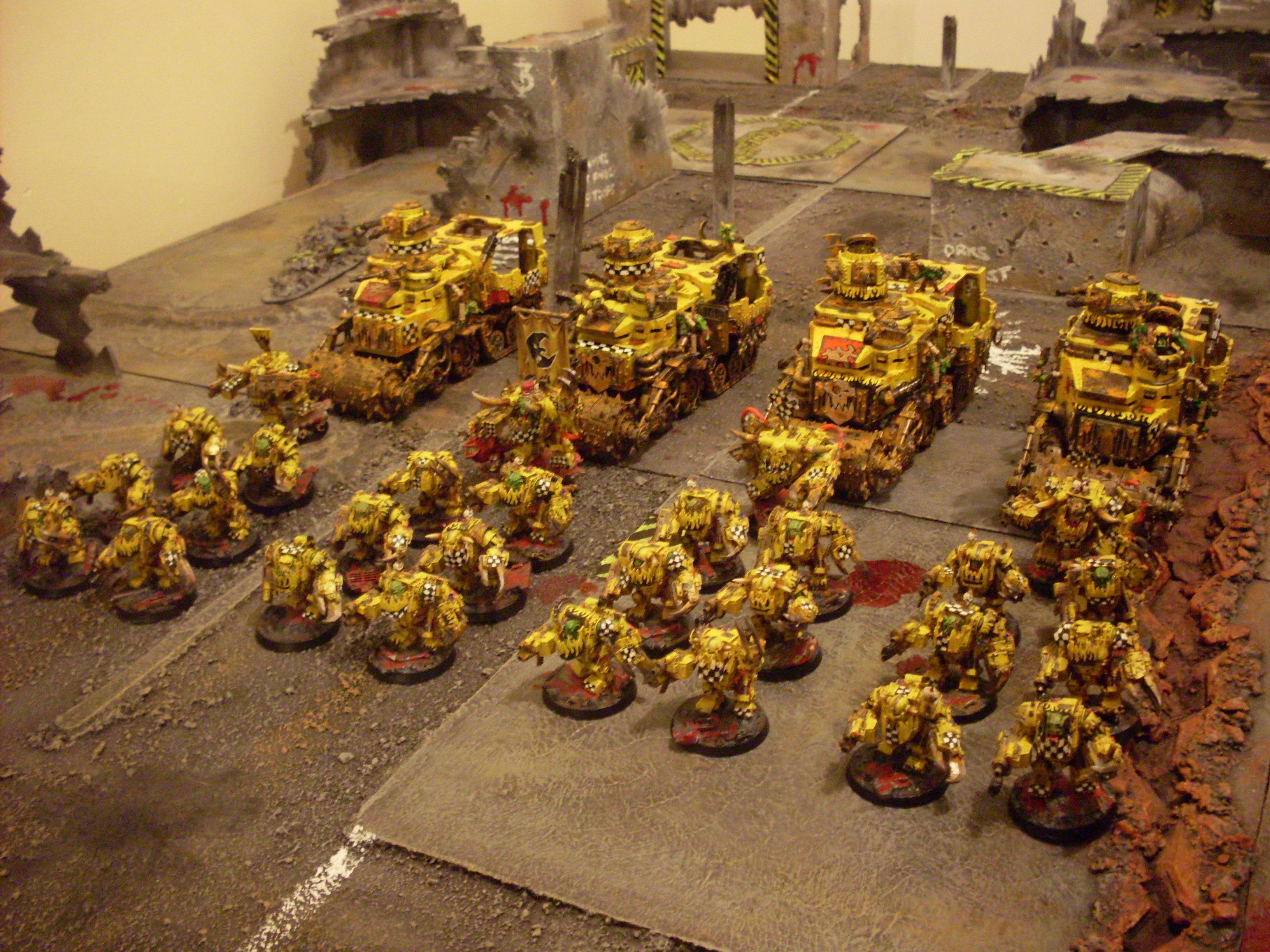 Bad Moonz, Badmoonz, Battlewagons, Deffwing, Mega Armor, Meganobz, Orks, Warboss