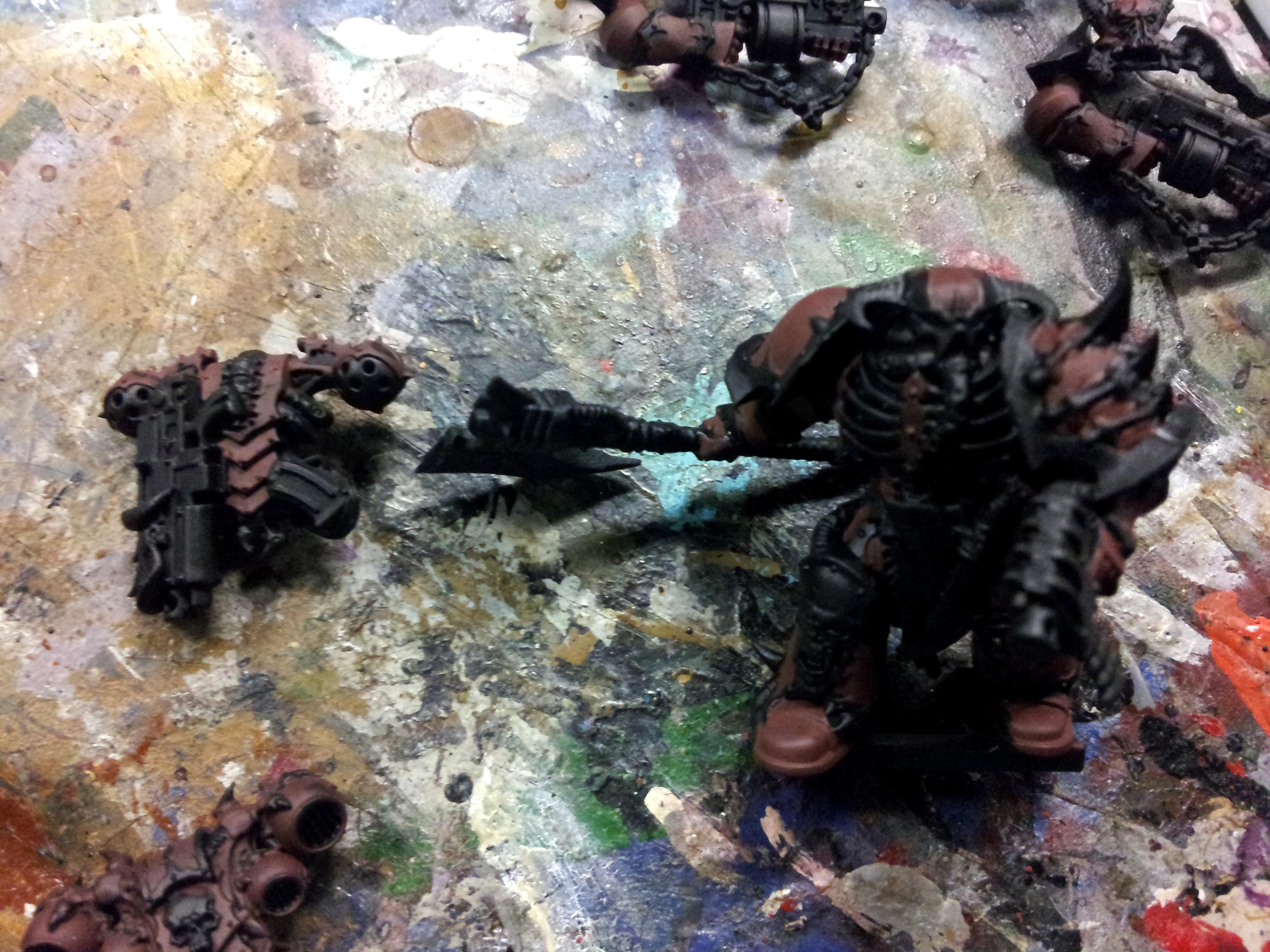 Chaos Space Marines, Chosen, Dark Vengeance, Deadshot, Khorne, Power Axe, Work In Progress