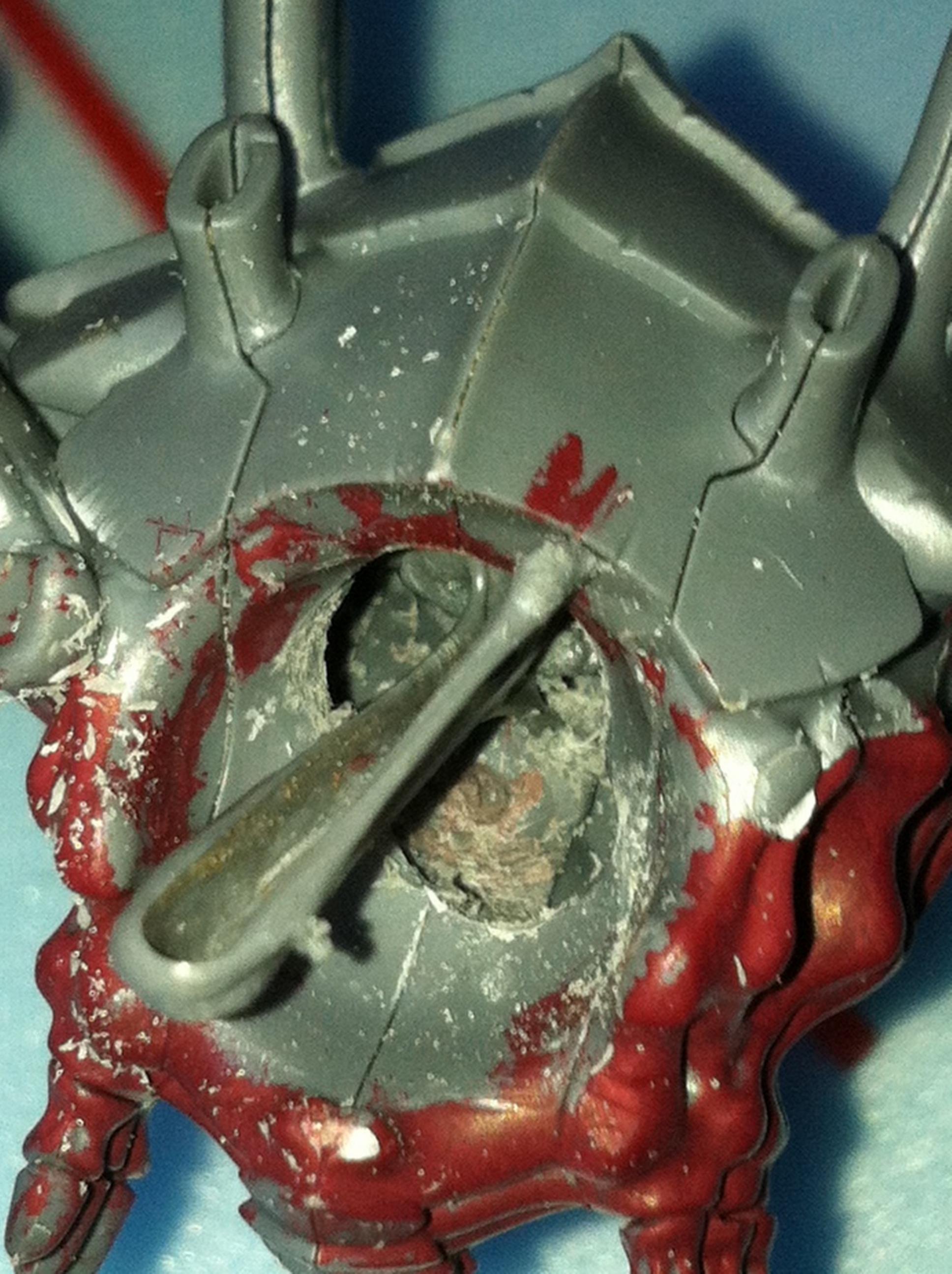 Still hollow after coating all electrics and blood flow pipes, plenty of room for the dry ice