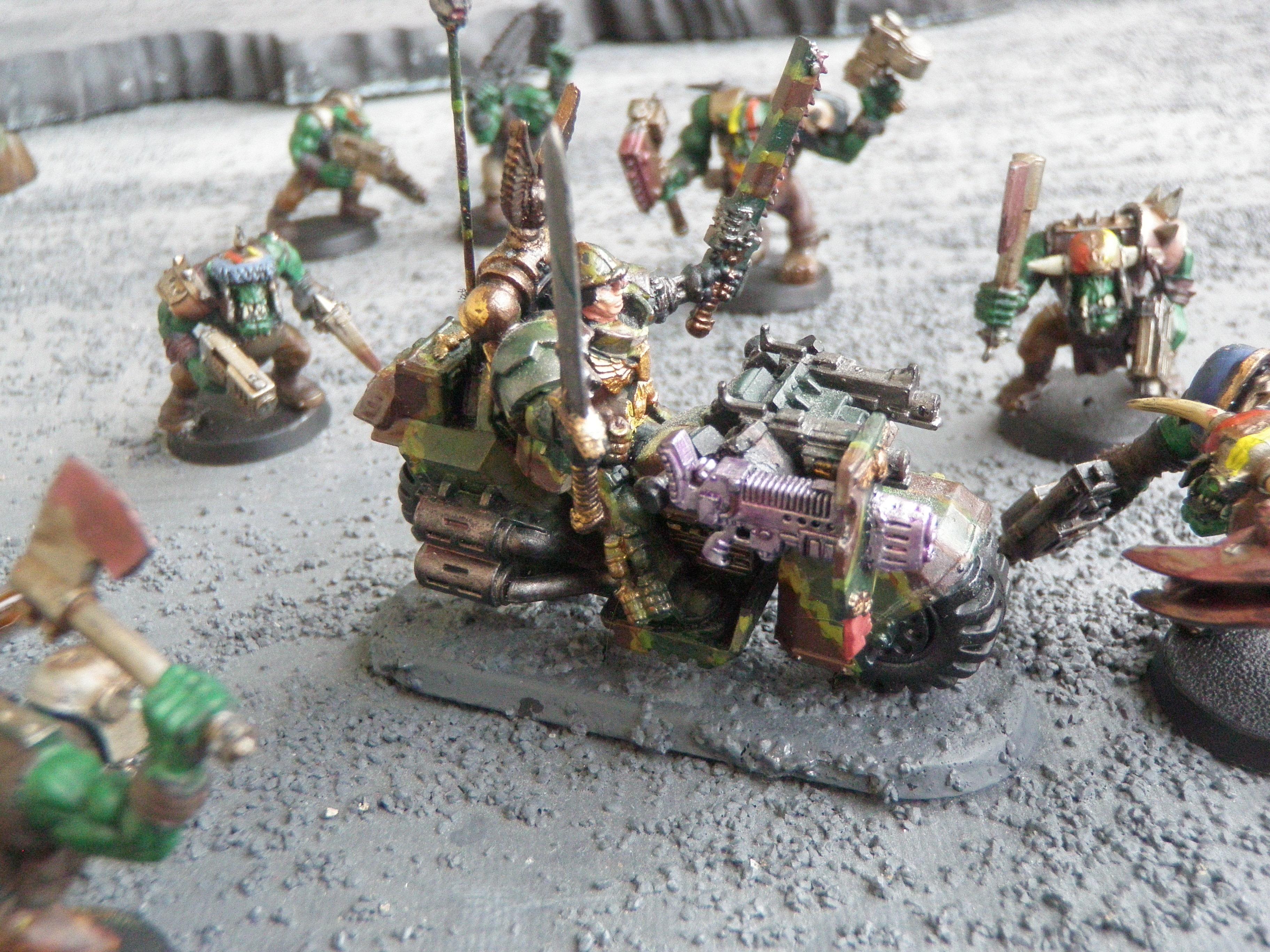Bike, Camouflage, Command Squad, Plasma Gun, Space Marines