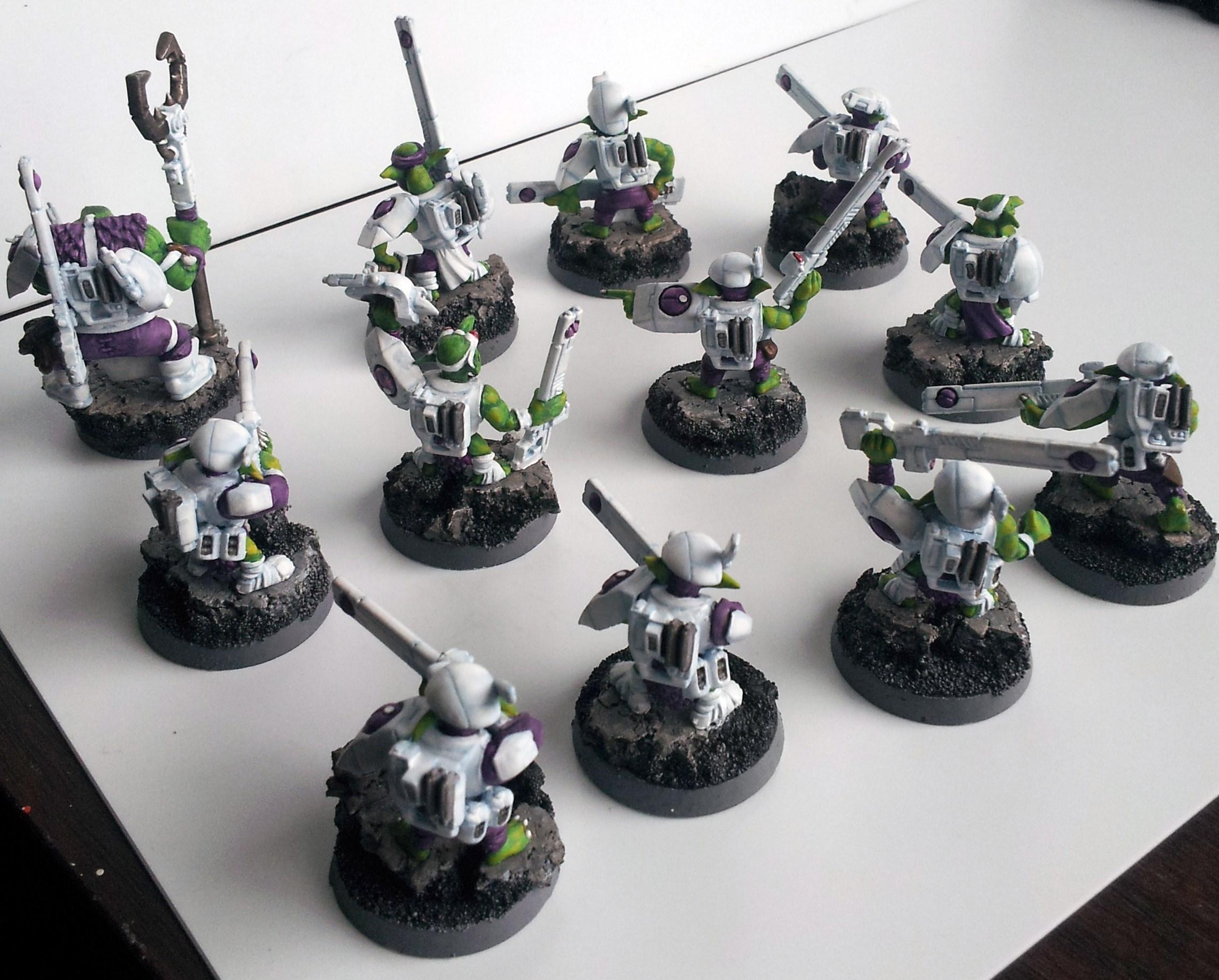 Allies, Broadsides, Conversion, Convert, Crisis Battlesuit, Fire Warriors, Grots, Orks, Suit, Tau