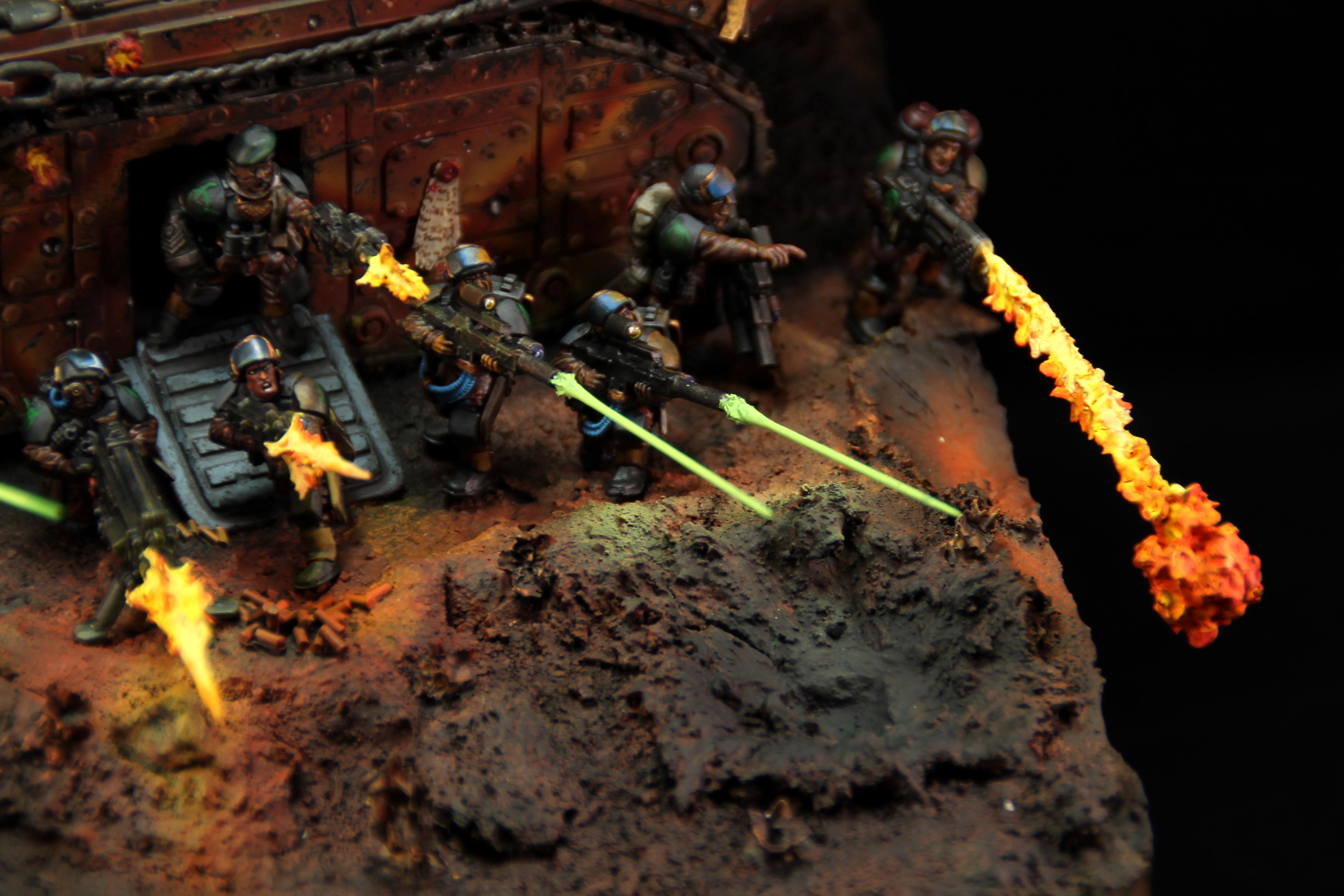 Diorama, Guardsmen, Imperial Guard, Warhammer 40,000