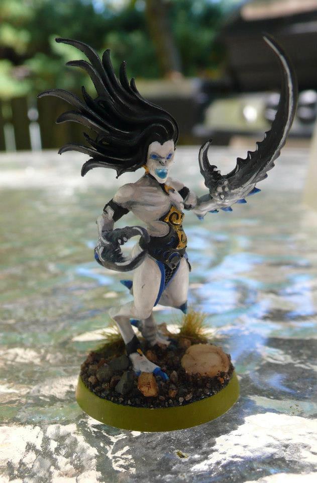 Daemonette with major sanding work on the torso & test paint job