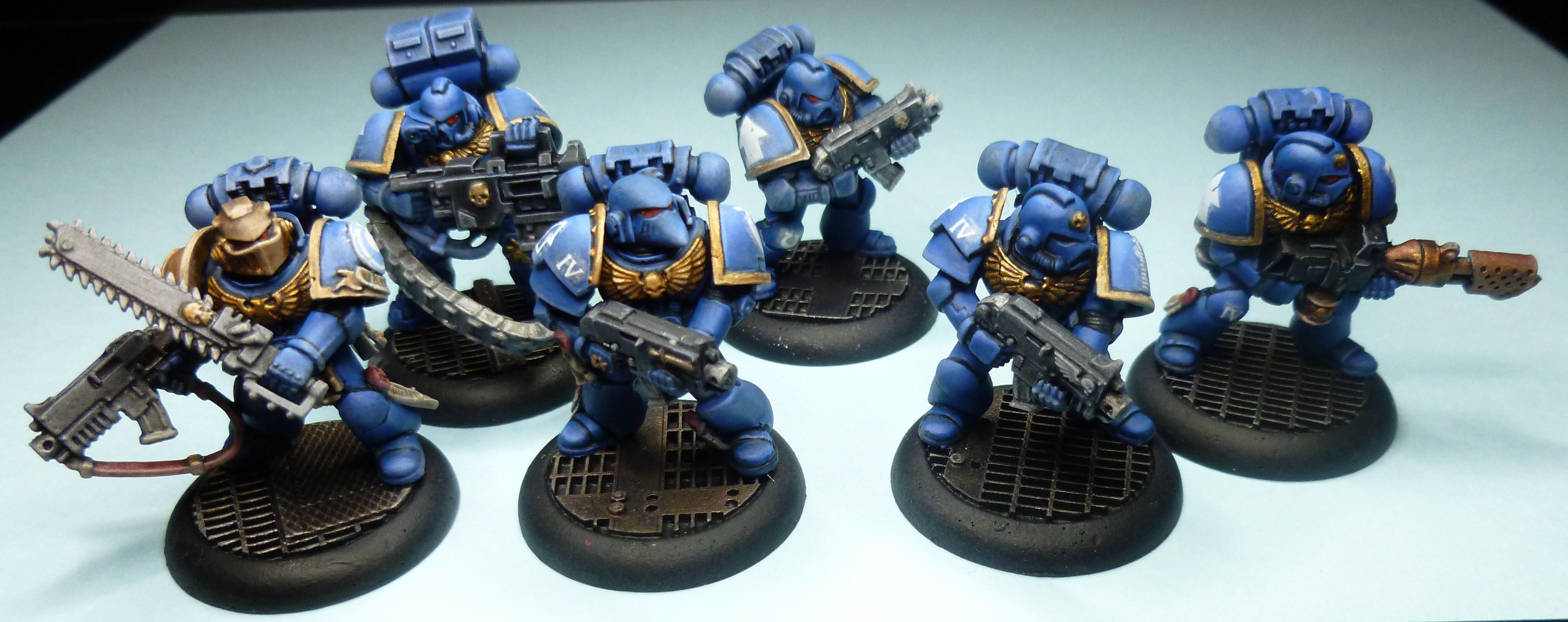 Blending, Kill Team, Space Hulk, Space Marines, Tactical Squad, Ultramarines, Wet