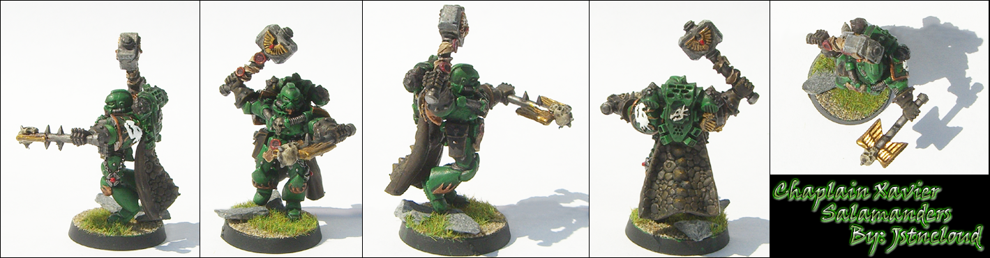 Chaplain Xavier, Salamanders, Space Marines, Warhammer 40,000, Warhammer 40k Space Marines Salamanders Chaplain Xavier