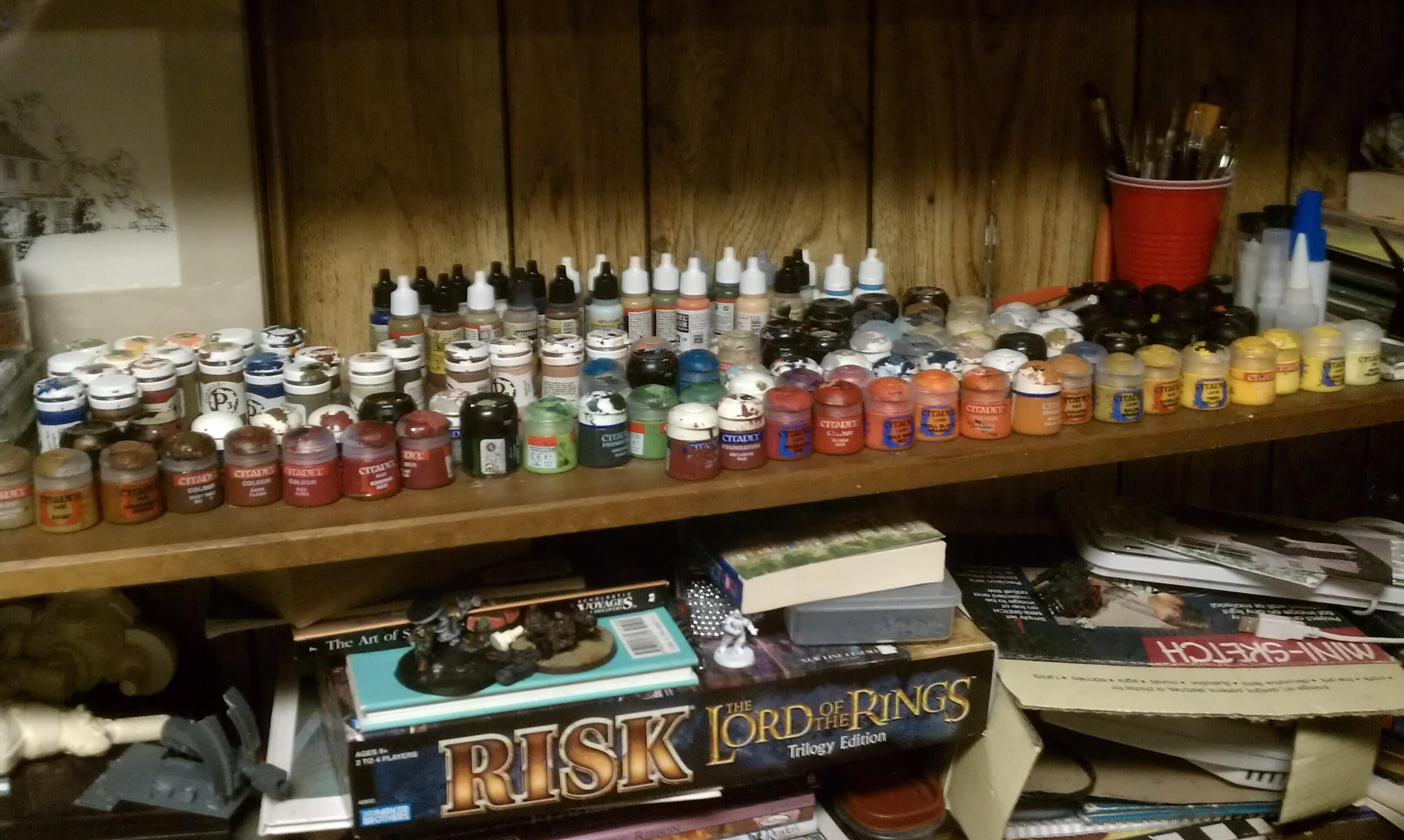 Painting wall all organized next to my desk
