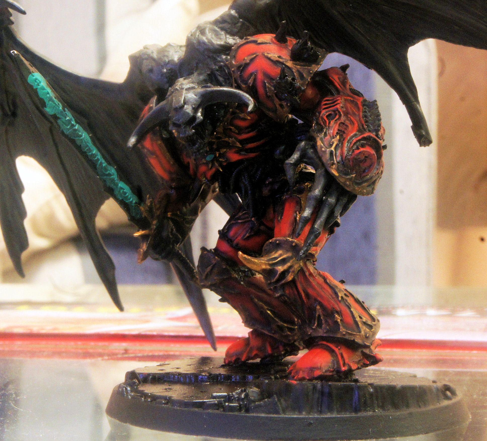 Chaos, Daemon Prince, Gold, Khorne, Modelling, Painting, Red, Space Marines, Winged, Work In Progress