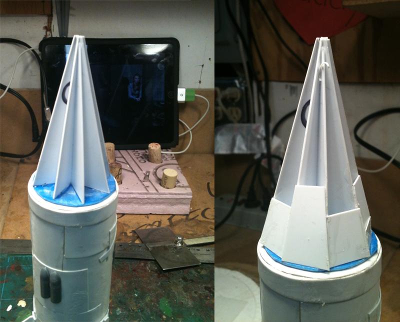 Working on the nose cone
