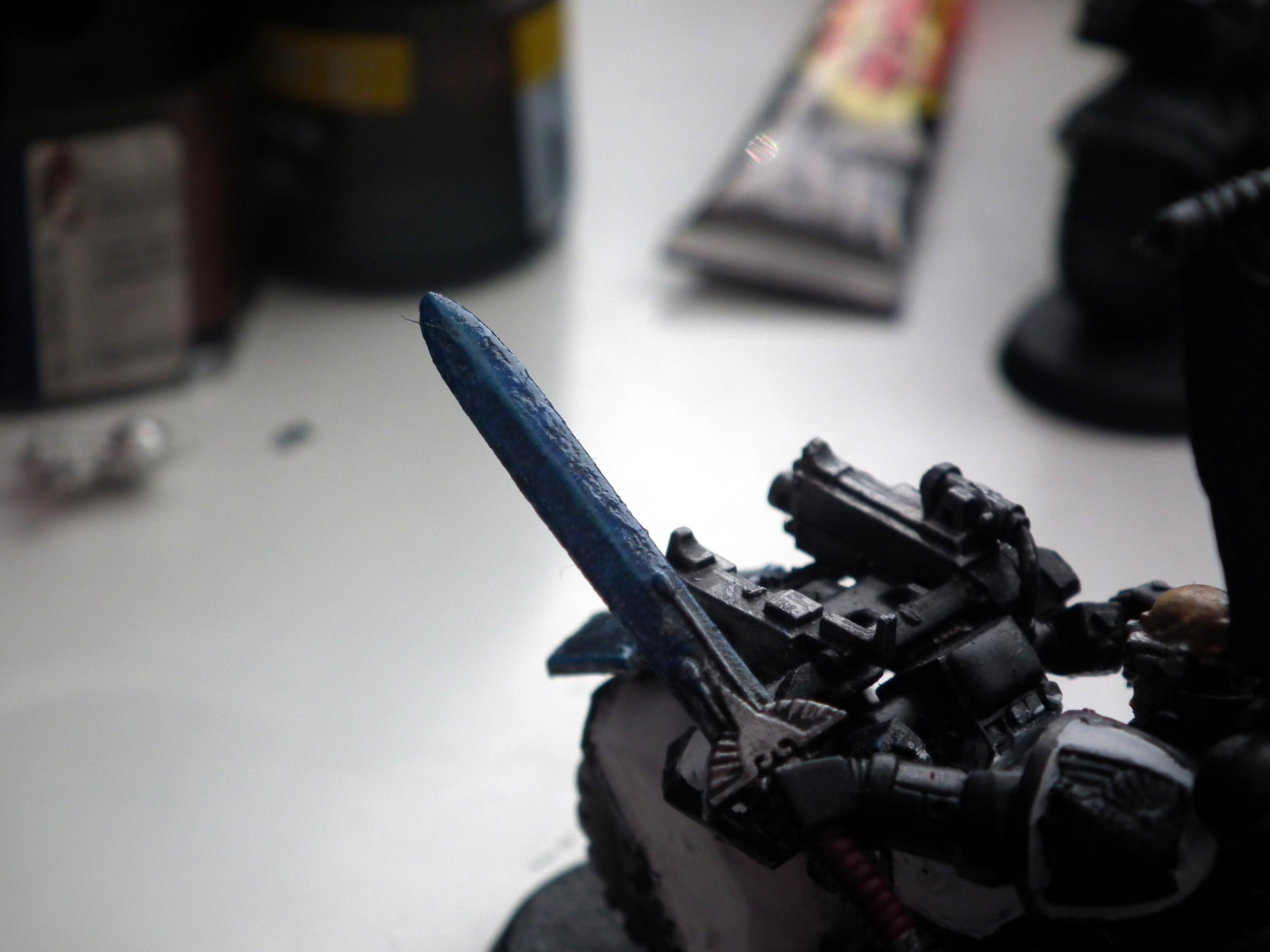 Bike, Captain, Raven Guard, Space Marines, Sword, Warhammer 40,000