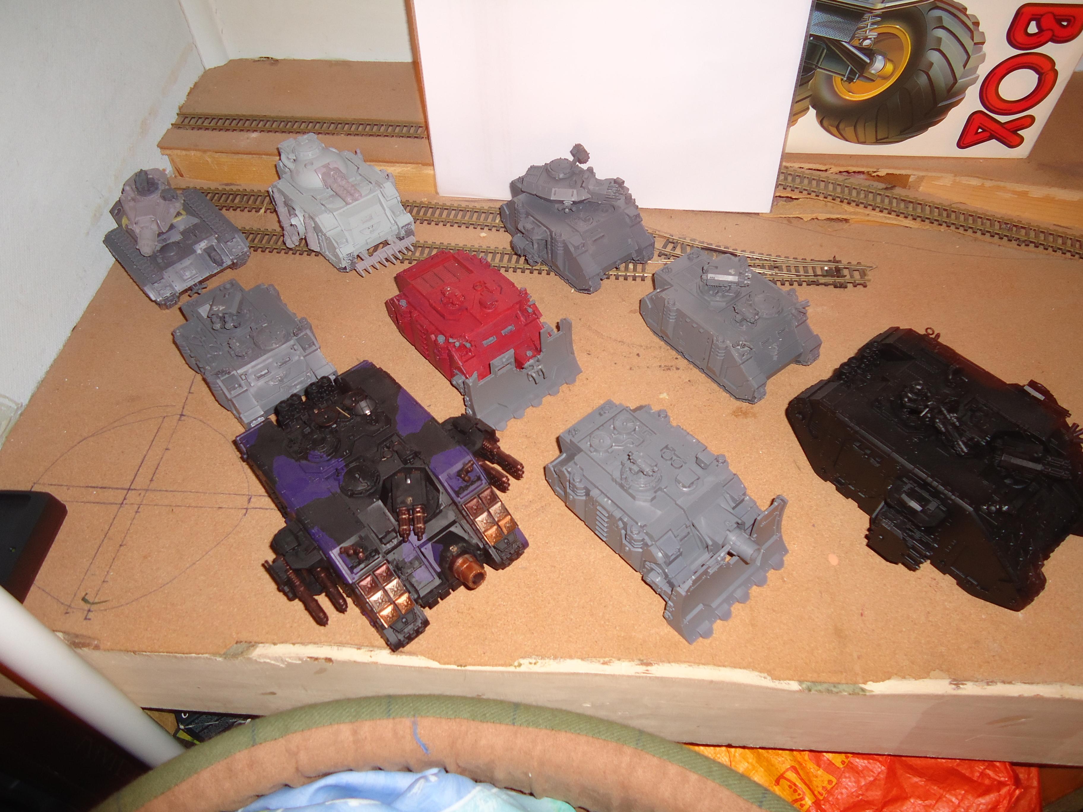 Ares, Crusader, Land Raider, Leman Russ, Razorback, Rhino, Techmarine, Vindicator