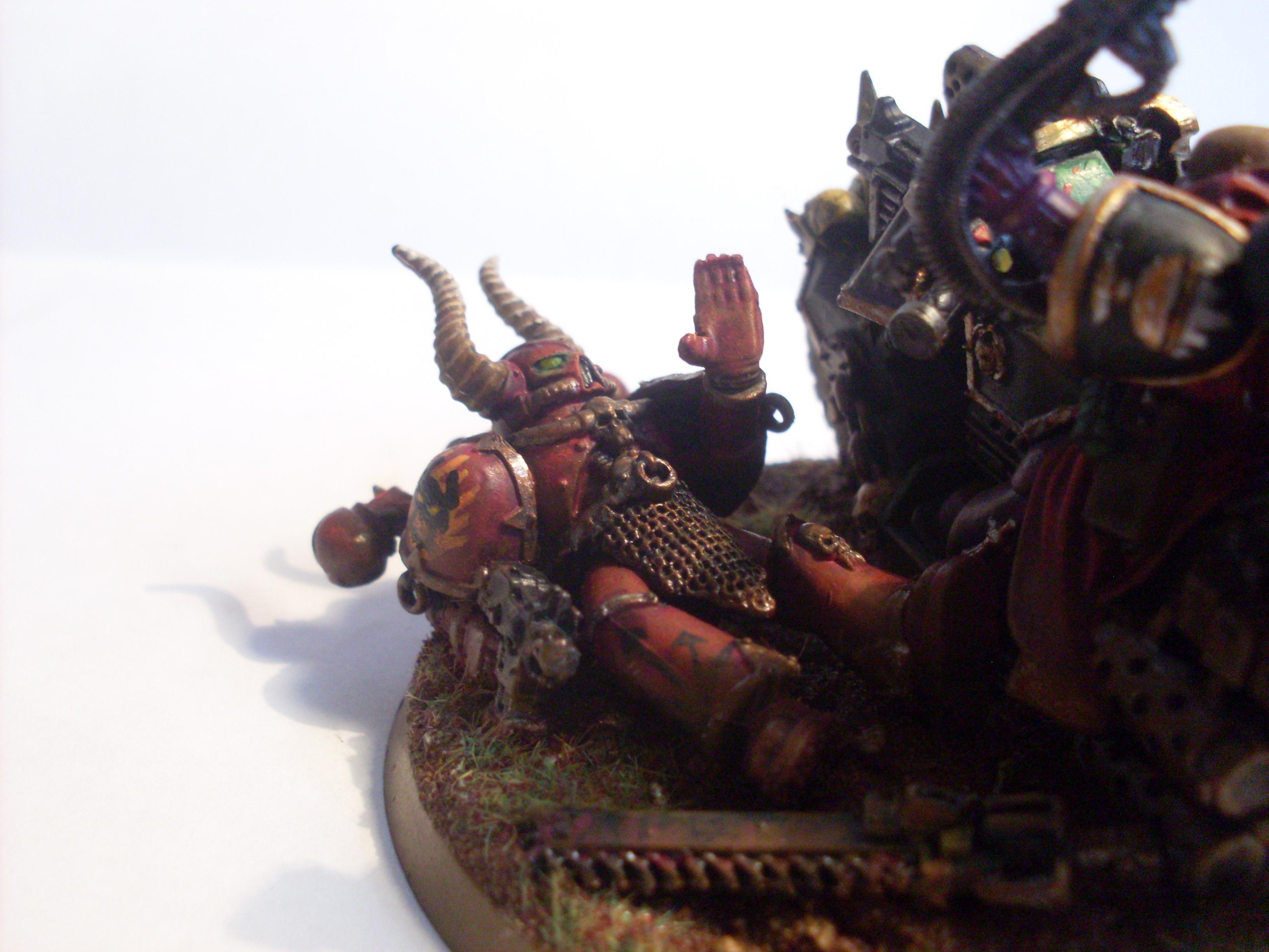 Bike, Black, Chaos, Commander, Multi Melta, Purple, Space Marines, Thunder Hammer, Vulkan, Word Bearers