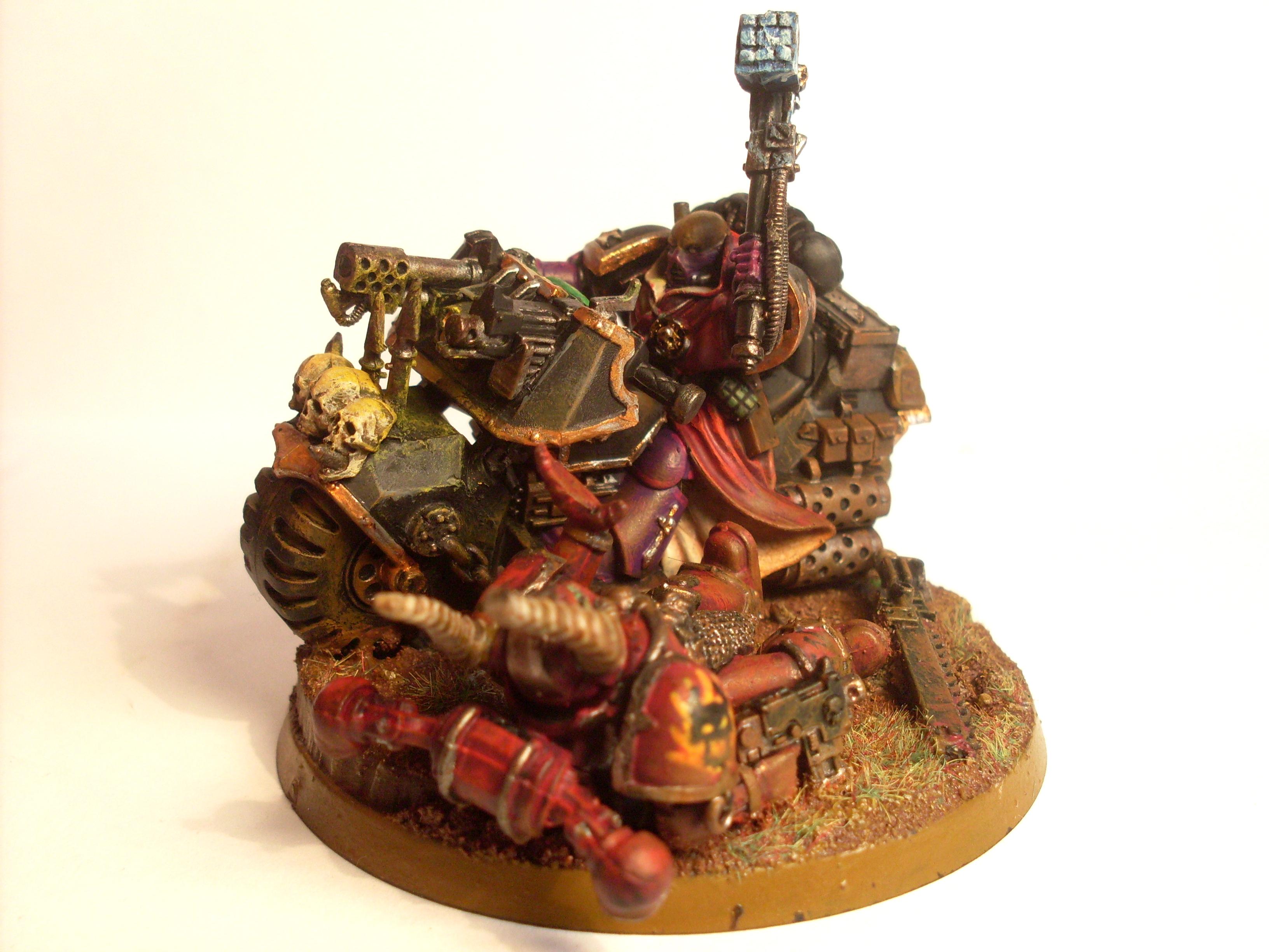 Bike, Black, Chaos, Commander, Multi Melta, Purple, Space Marines, Thunder Hammer, Vulkan, Word Bearers