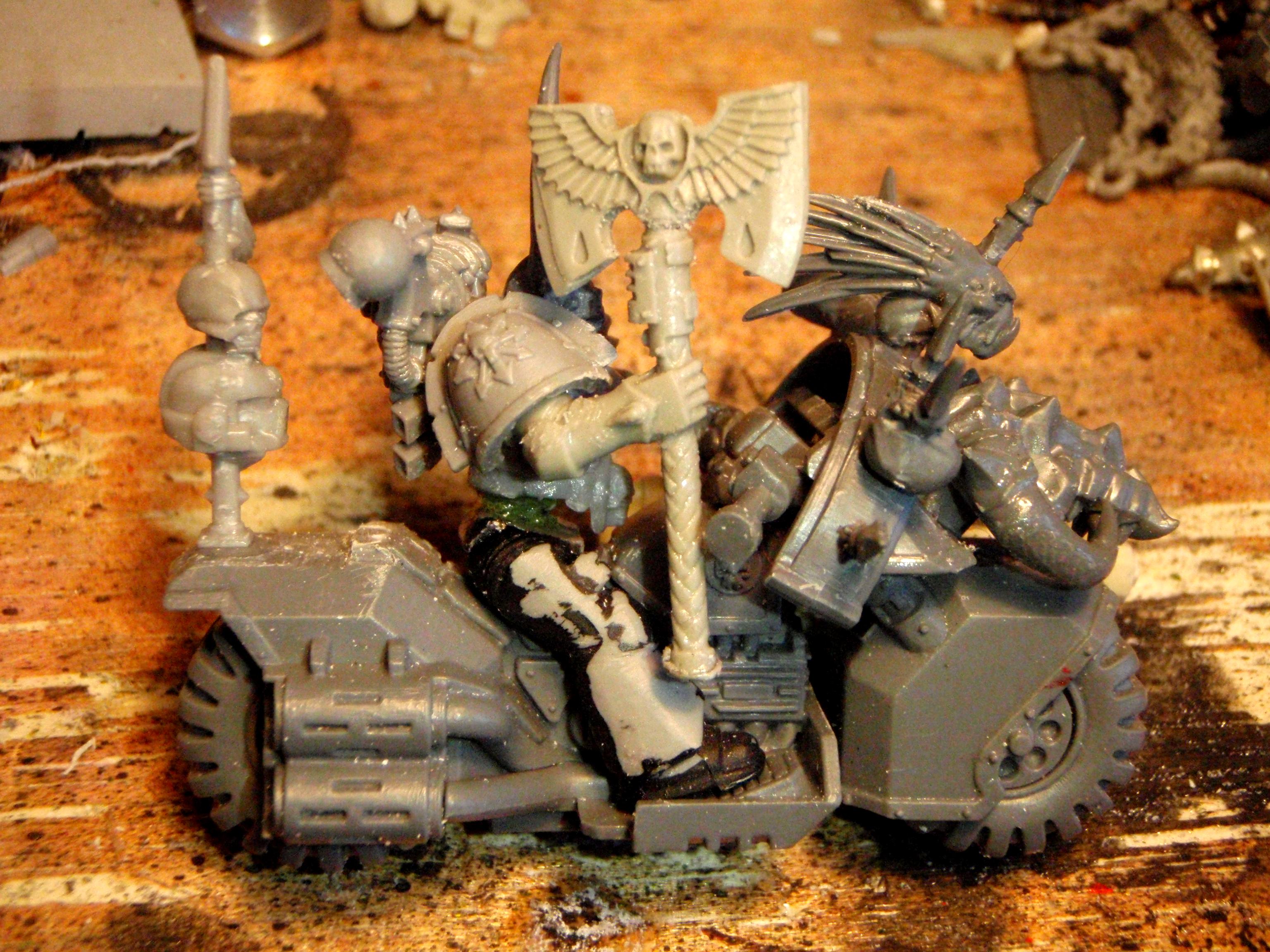 khorne hq on bike with Axe of blind fury