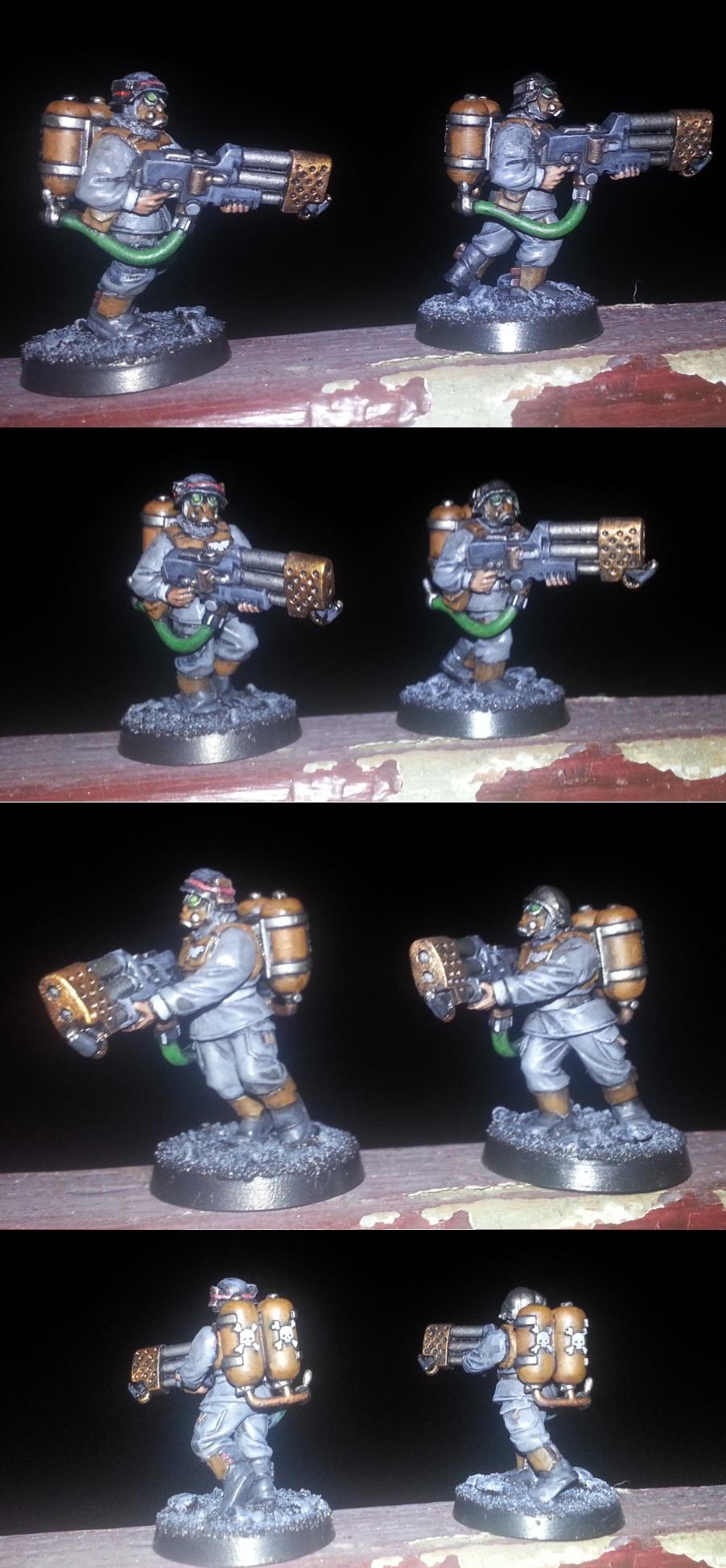 Brown, Cadians, Gas Mask, Gray, Grey, Heavy Flamer, Imperial Guard, Pig Iron