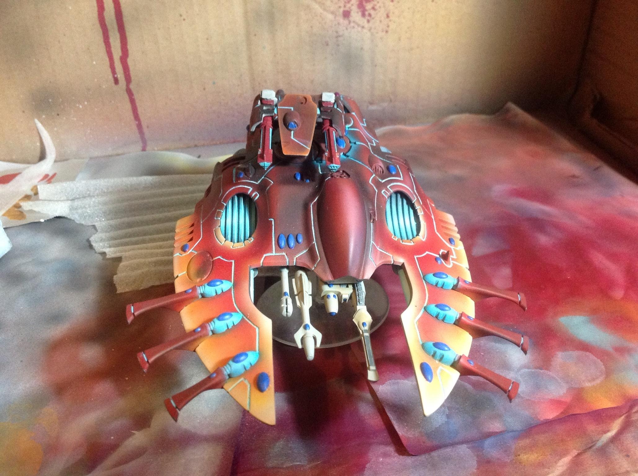 Aeldari, Eldar, Lobos, Red, Warhammer 40,000, Warhammer Fantasy, Wave Serpent, Wh49k