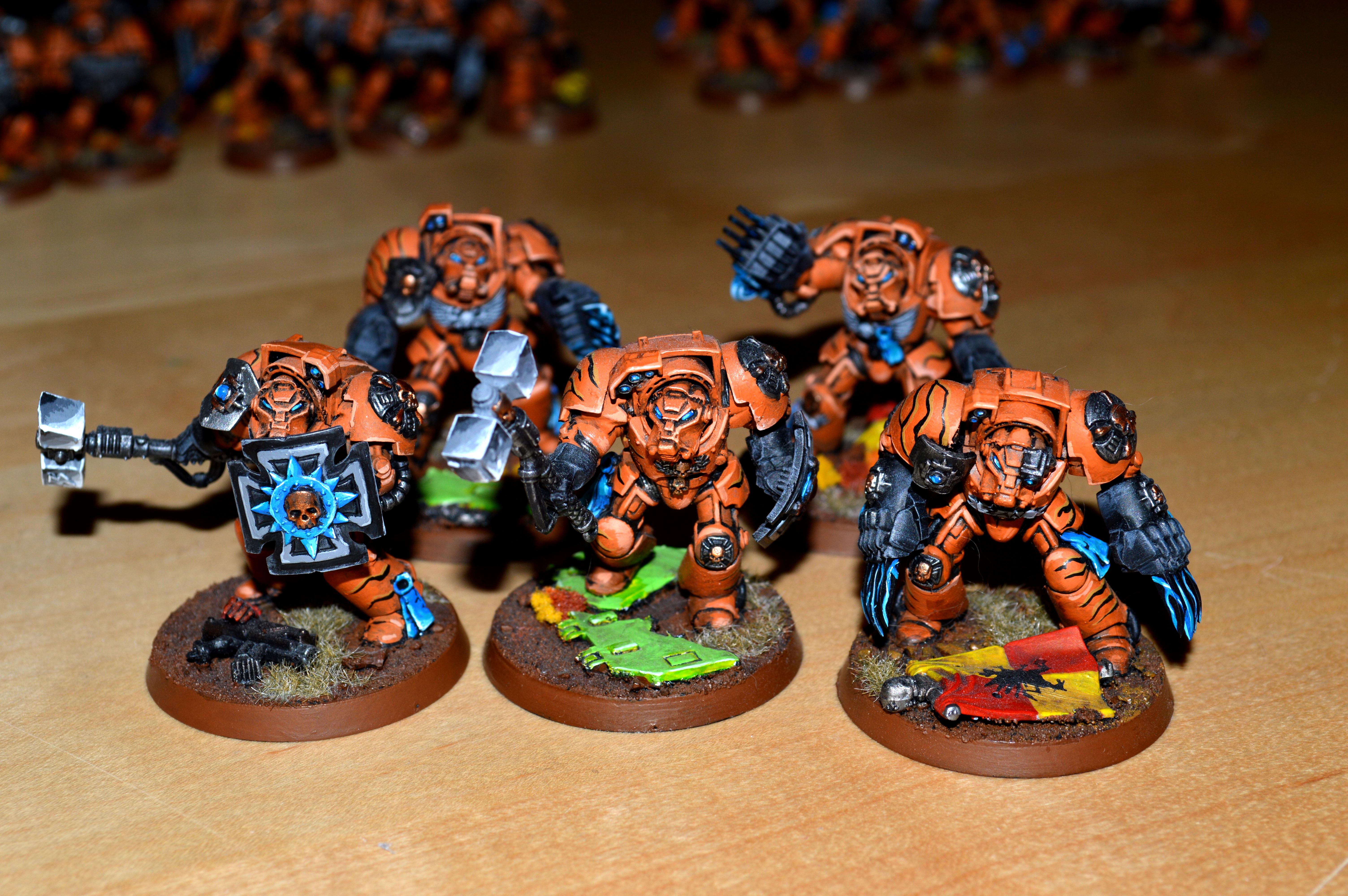Assault Terminators, Astartes, Badab War, Lighning Claws, Space Marines, Terminator Armor, Thunder Hammers, Tiger Claws, Warhammer 40,000