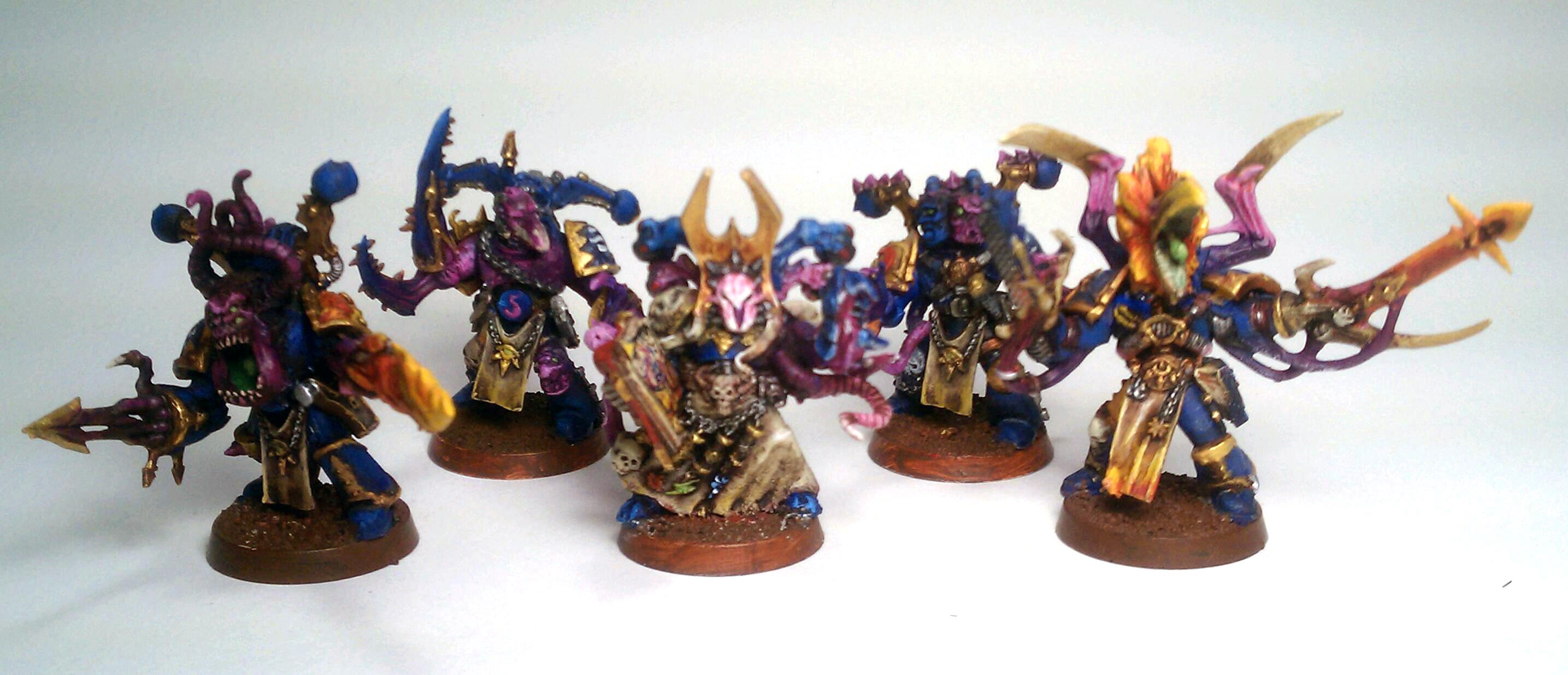 Chaos, Chaos Space Marines, Conversion, Daemons, Flamers, Pink, Pink Horror, Possessed, Possessed Chaos Space Marines, Sorcerer, Thousand Sons, Tzeentch