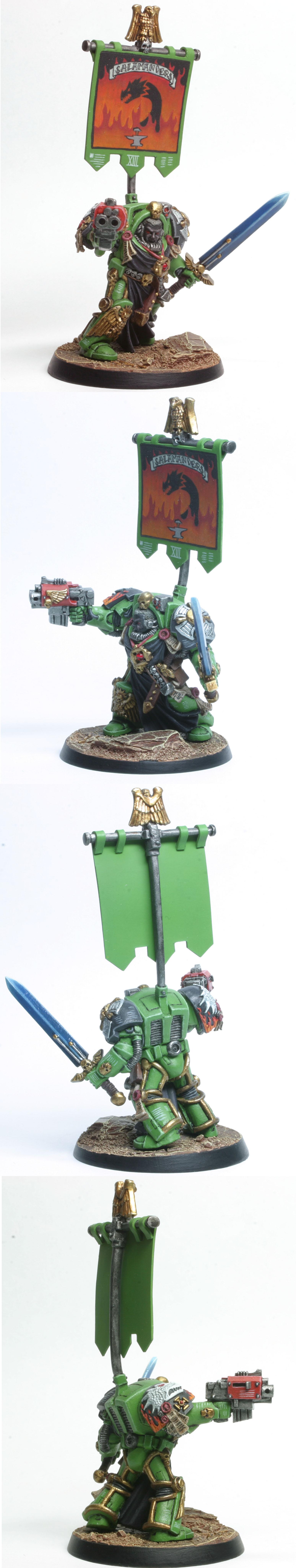 Banner, Captain, Salamanders, Space Marines, Terminator Armor