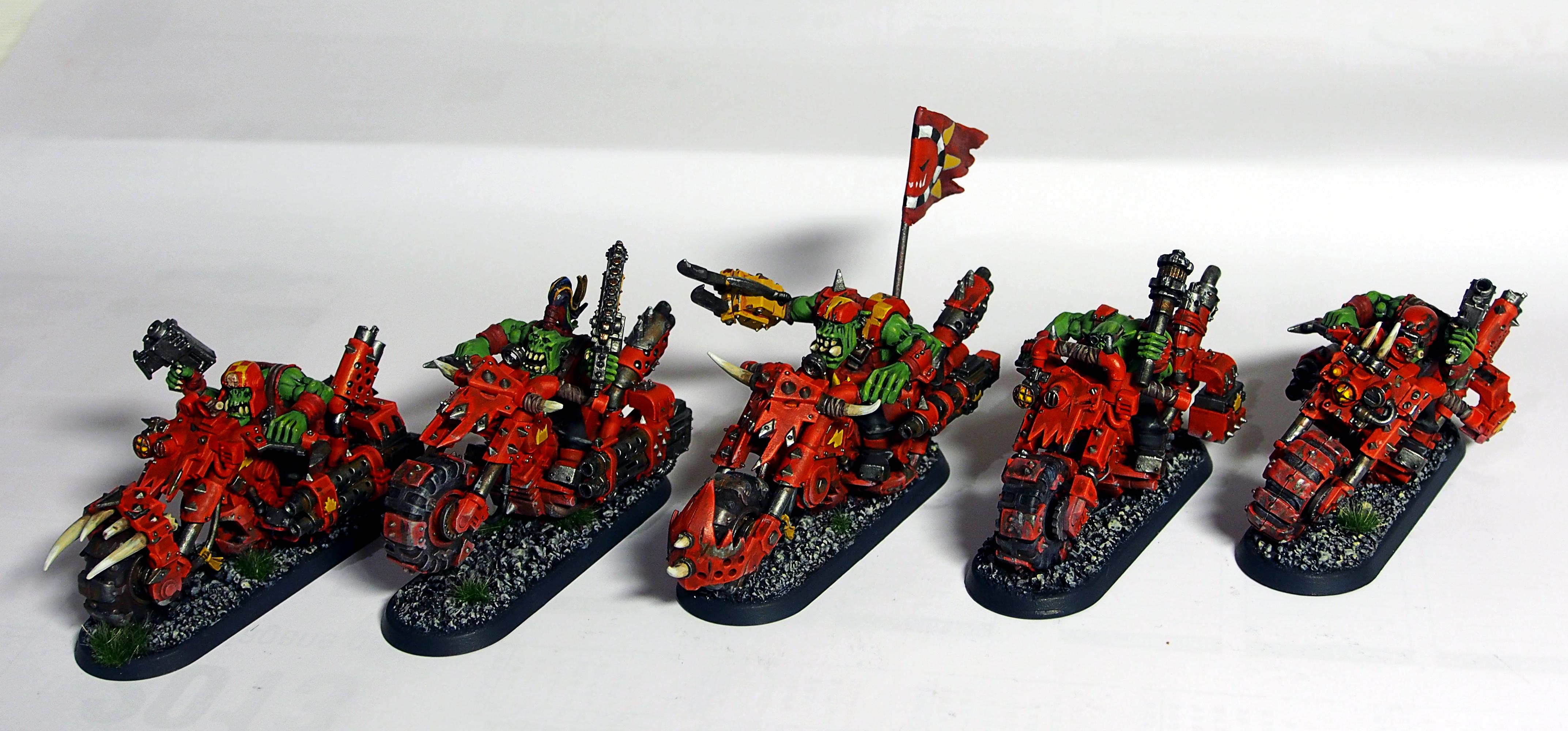 Bike, Evil Suns, Evil Sunz, Flag, Freehand, Orks, Red, Warbikers