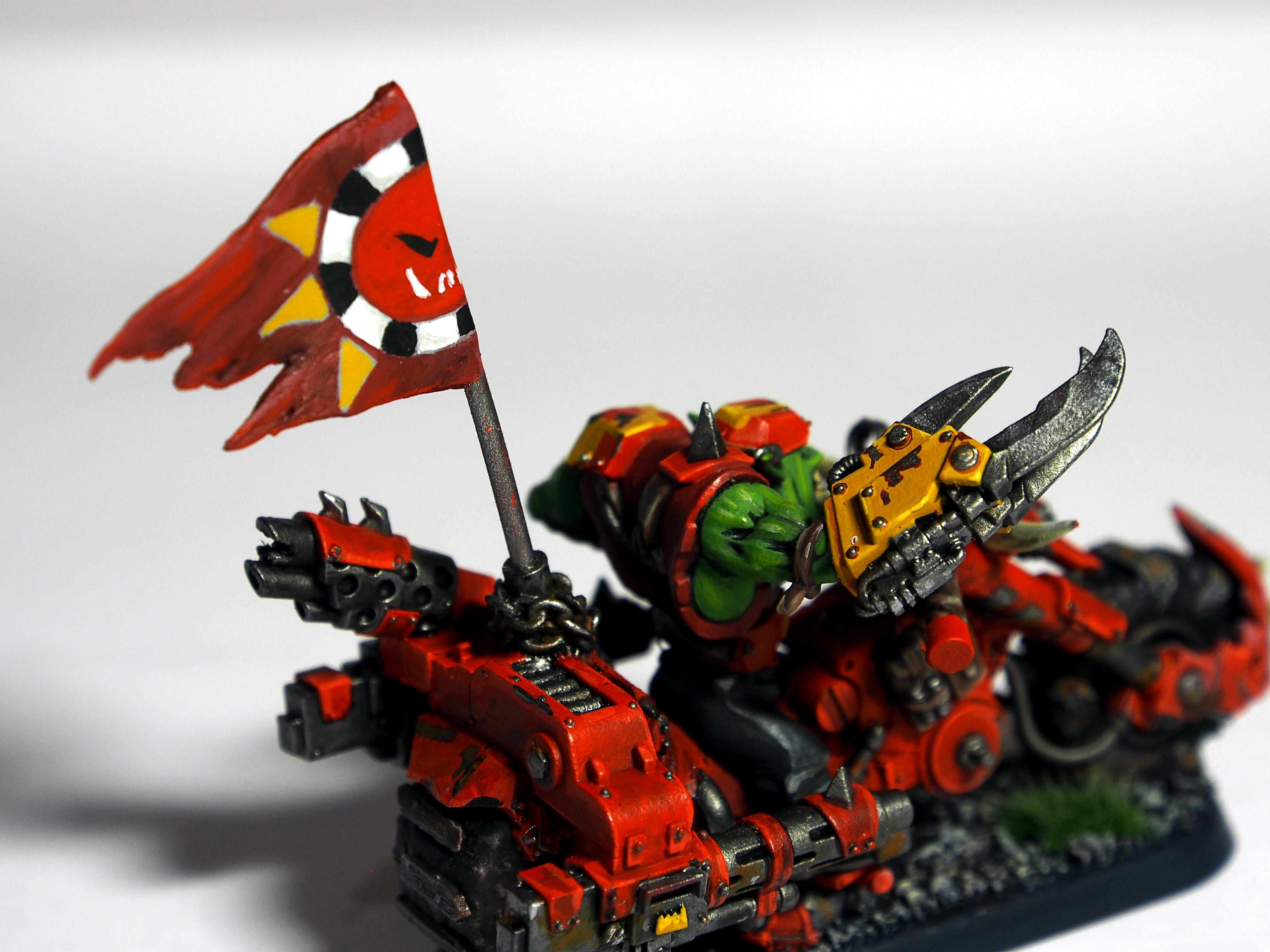 Bike, Evil Suns, Evil Sunz, Flag, Freehand, Orks, Red