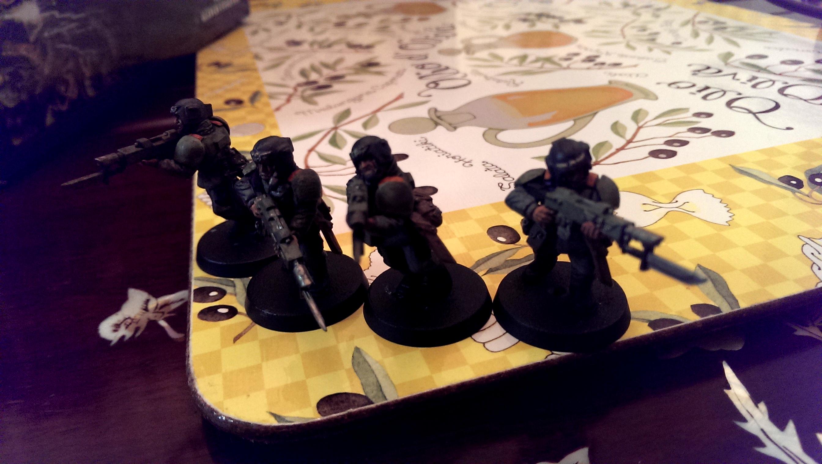 Imperial Guard, My first 4 painted miniatures ever