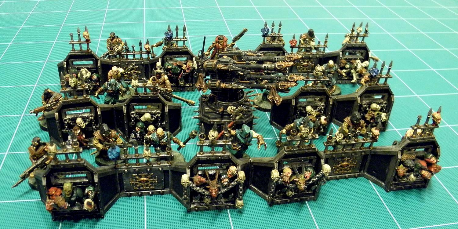 Aegis Defence Line, Battlement, Chaos, Chaos Space Marines, Conversion, Cultists, Fortification, Heresy, Interceptor, Lost And The Damned, Quad Gun, Sky Fire, Traitor Guard, Warhammer 40,000, Warhammer Fantasy