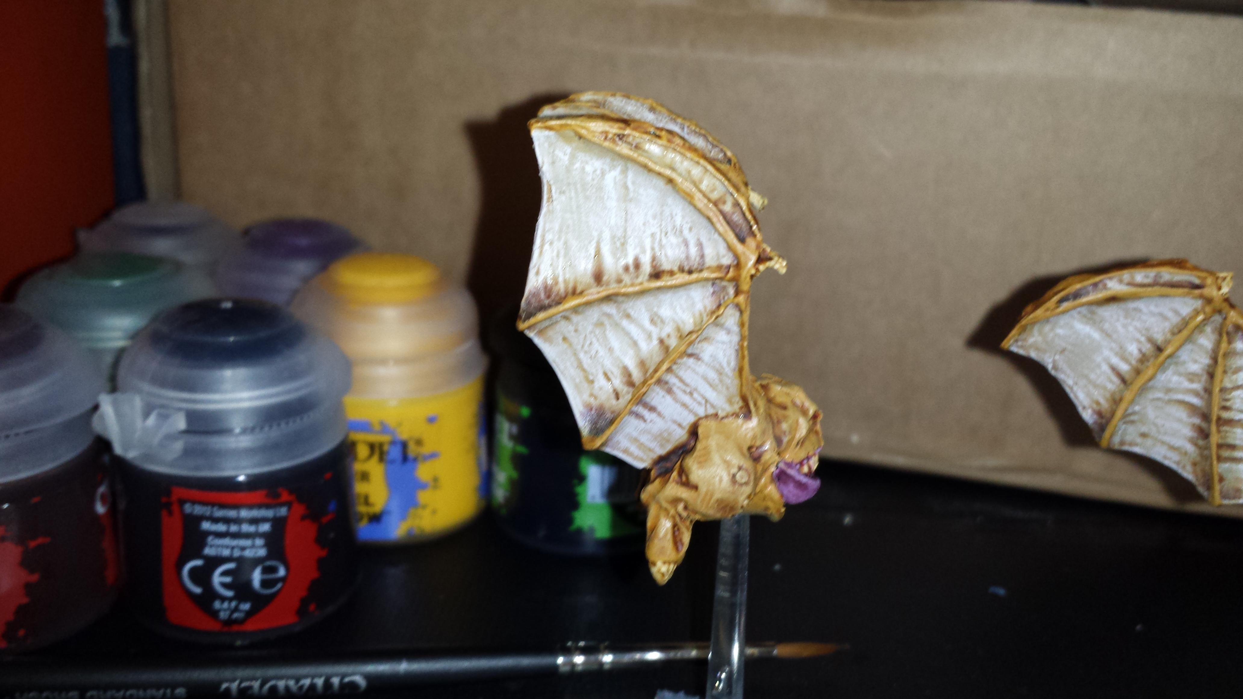 I love how the wings came out, did the process that was in August's White Dwarf Paint Splatter section