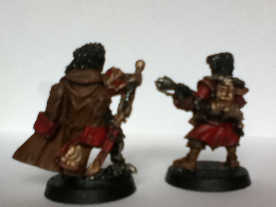 a back view of the commanders great coat and the flamer back 