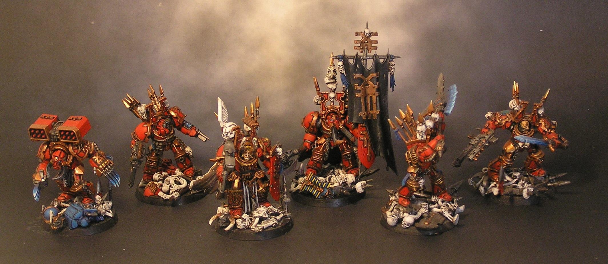 Banner, Chaos Space Marines, Khorne, Khorne Berserkers, Lightning Claws, Standard Bearer, Terminator Armor, Warhammer 40,000