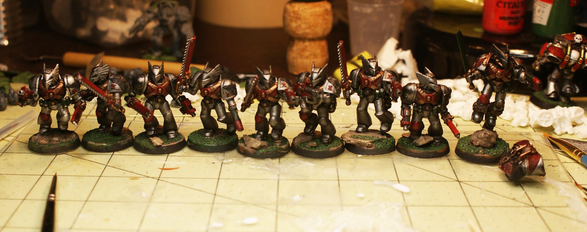 Assault Marines, Custom Eagle Helmet, Doom Eagles, Space Marines