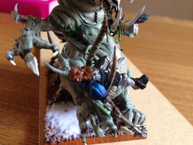 The unfortunate fate of Captain Renner who read far too many Brettonian monster-slaying stories as a child and not enough Brettonian cautionary tales, in the colours of Jayke's army
