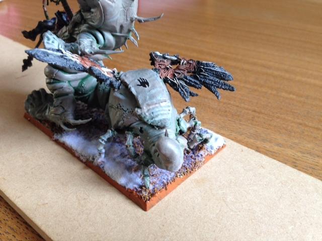 A rear view of the model, note the thematic Hand on the back of the model