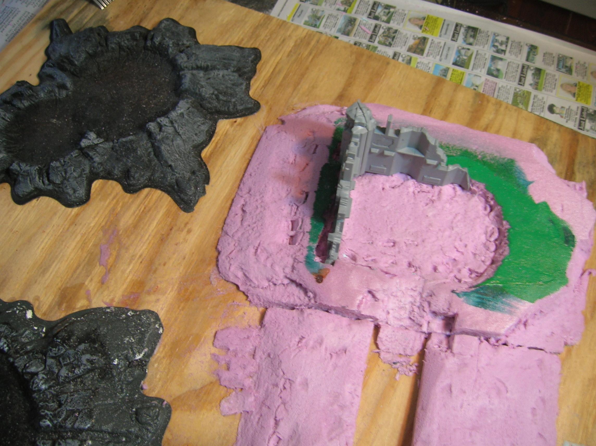 sand edges of foam down to make gradual inclines