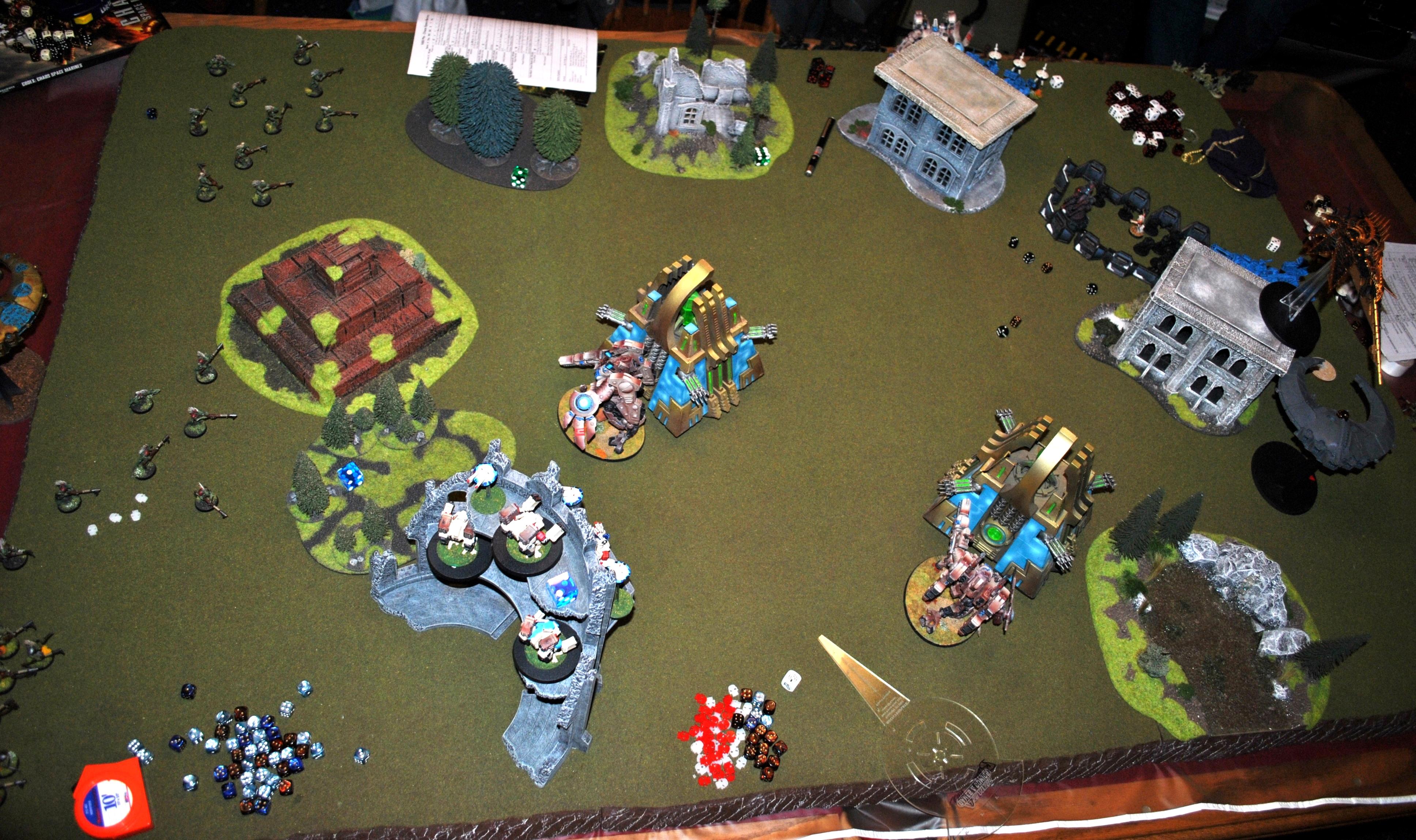 Battle Report, Chaos Space Marines, Necrons, Tau
