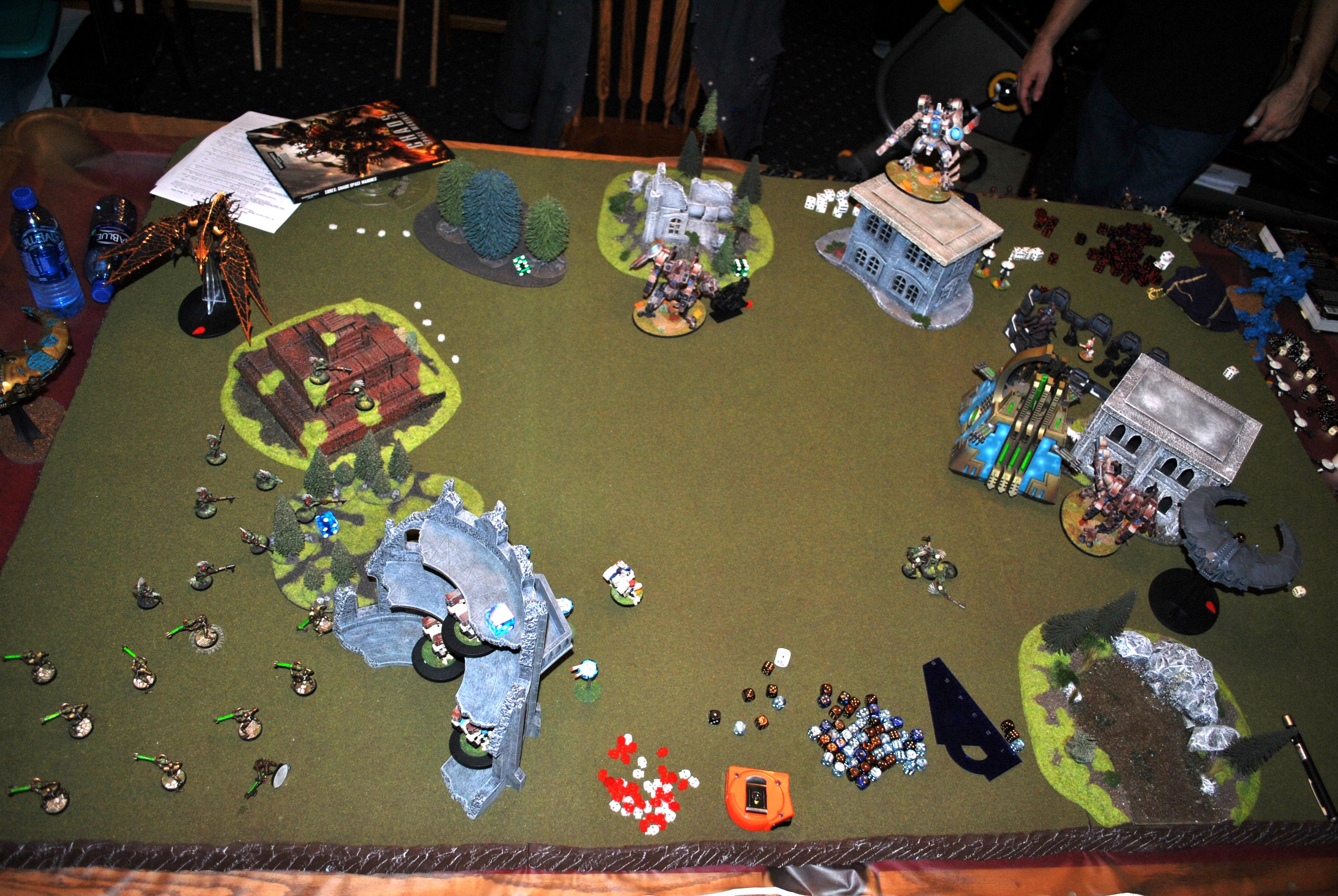 Battle Report, Chaos Space Marines, Necrons, Tau