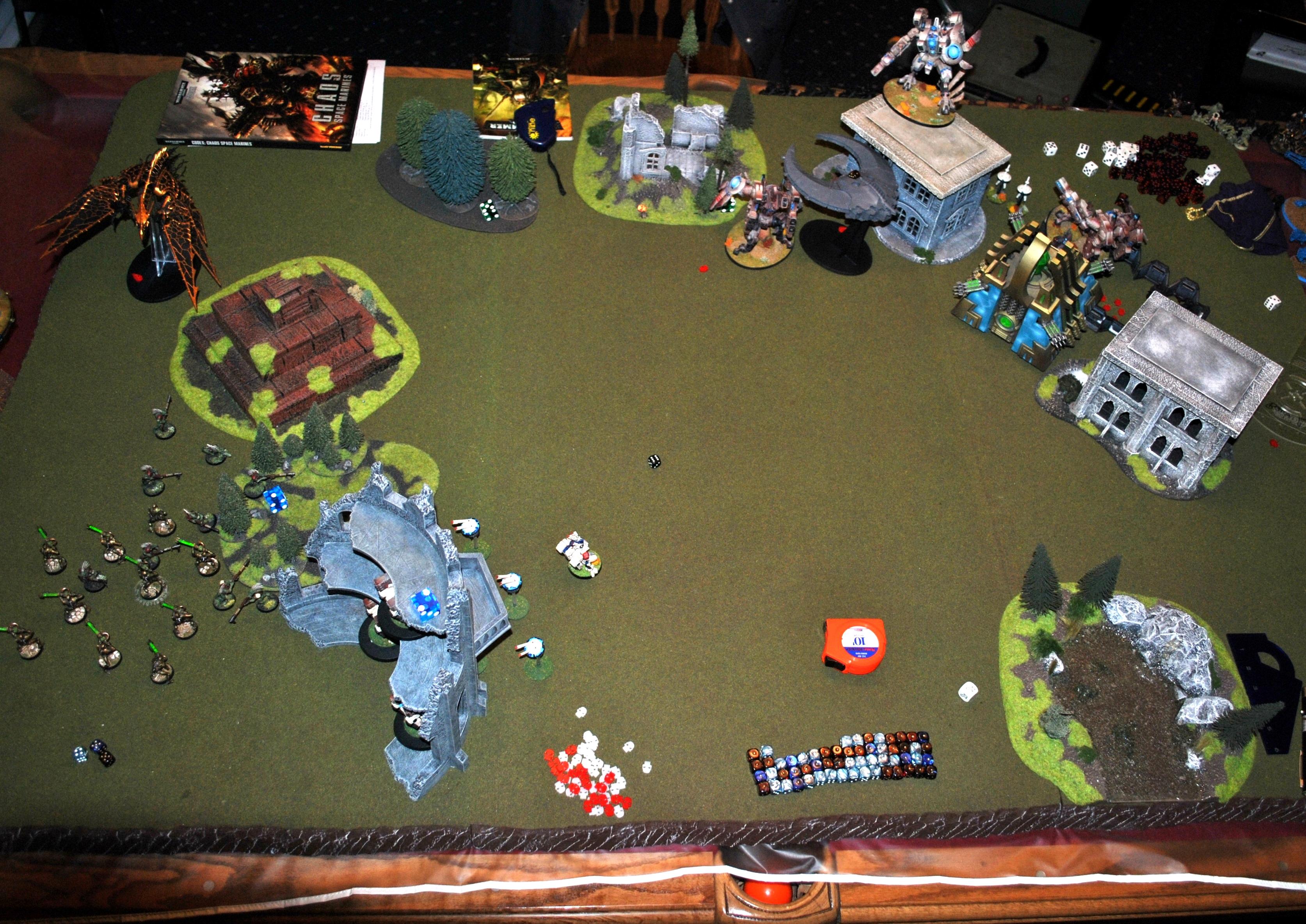 Battle Report, Chaos Space Marines, Necrons, Tau