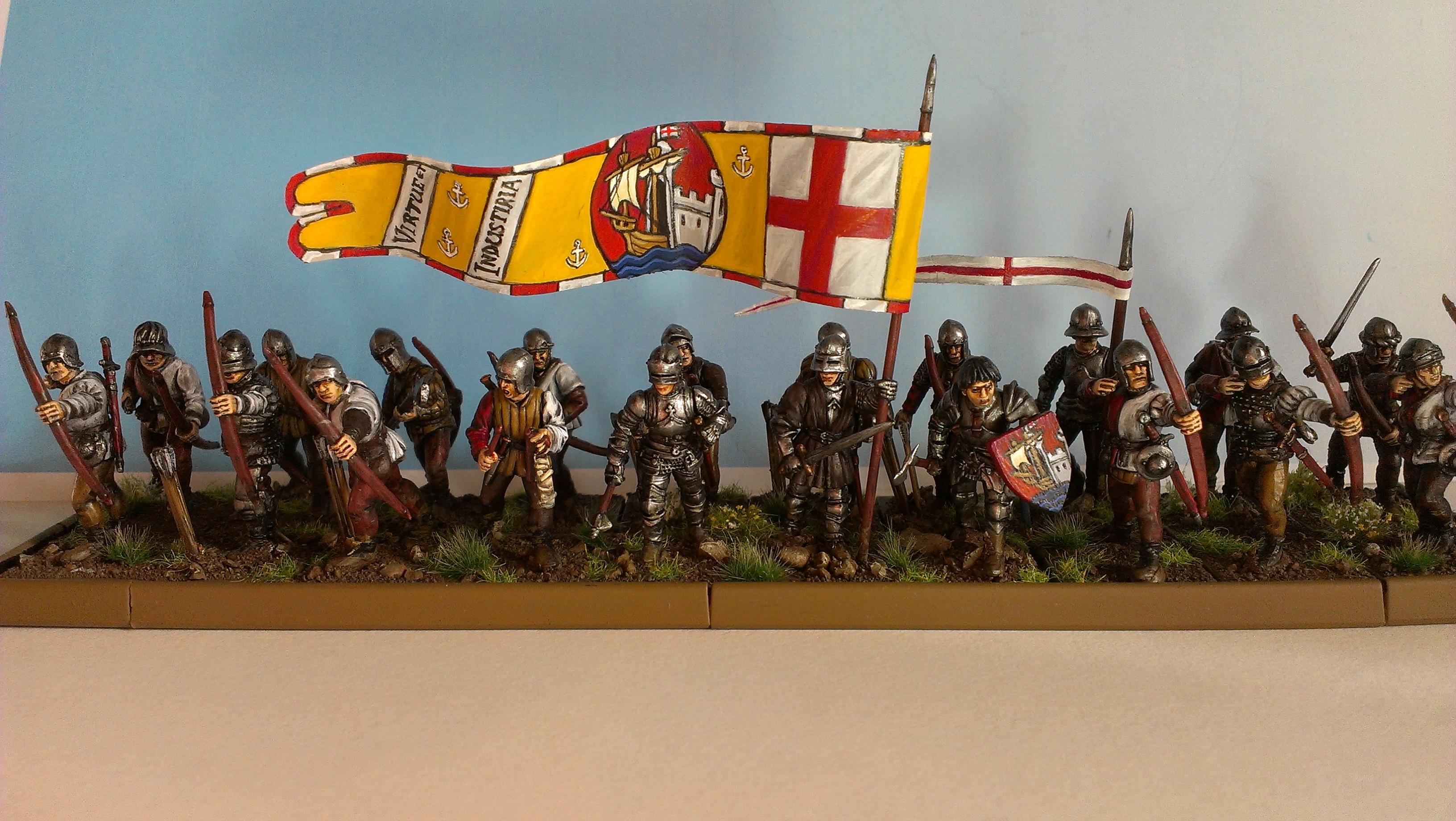 English, Historical, Longbowmen, Perry Miniatures, Wab