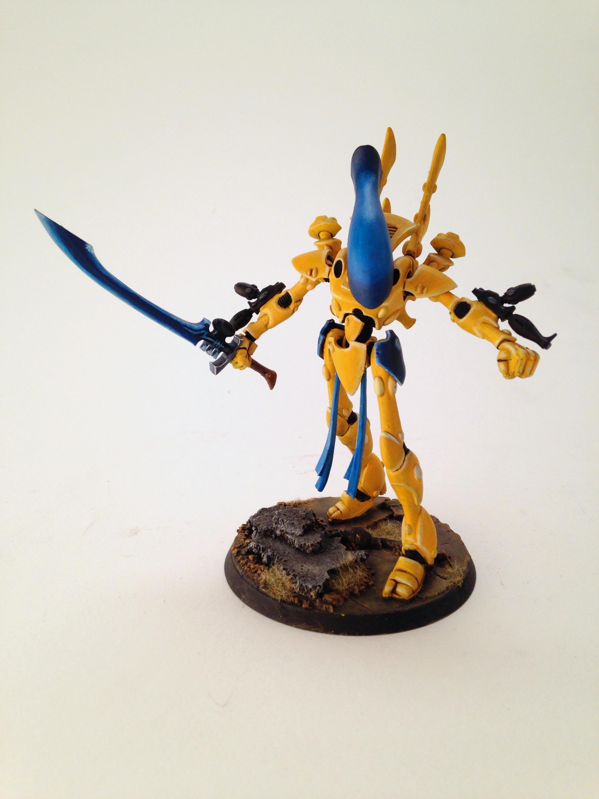 Eldar, Great Pose, Wraithlord, Yellow Done Correctly